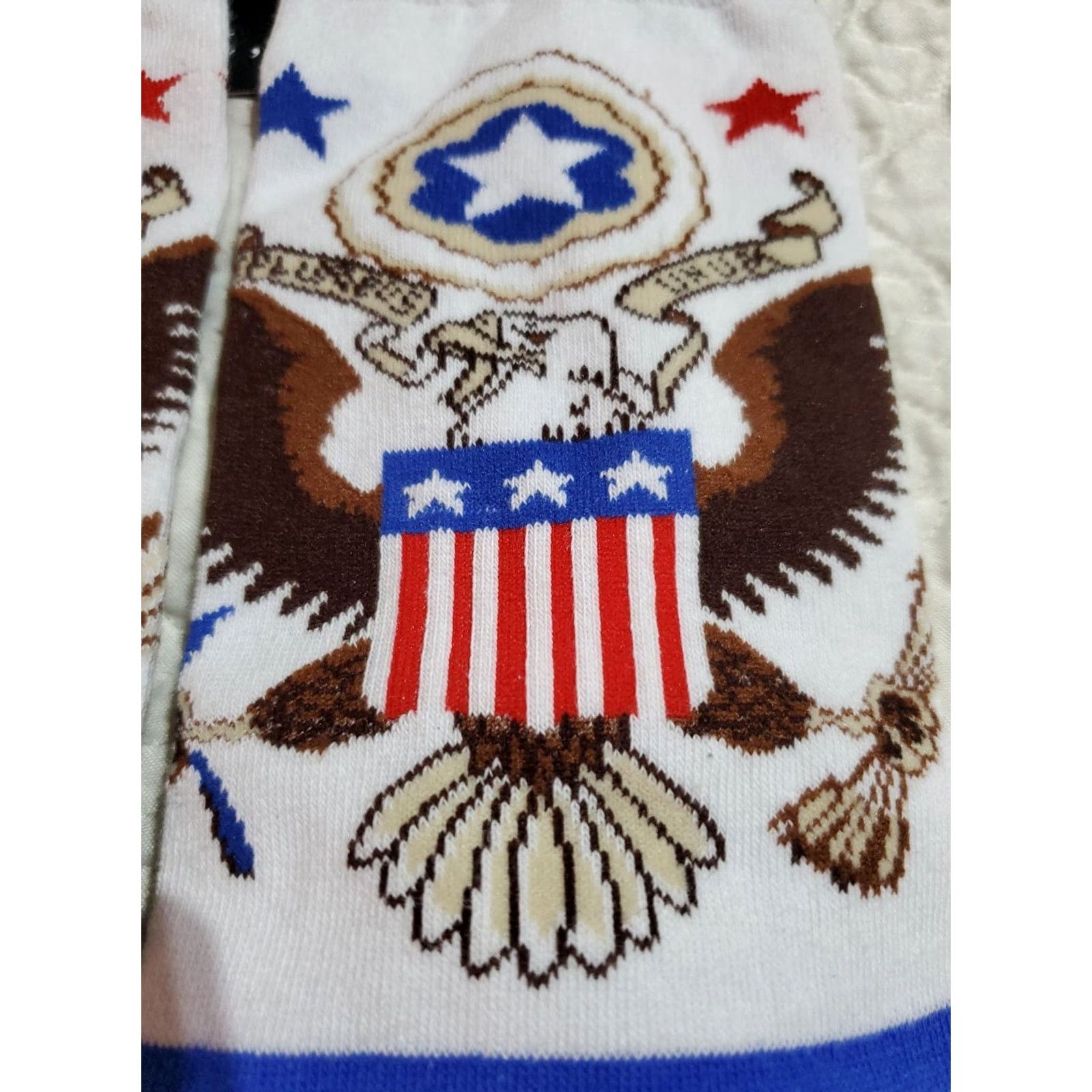 Vintage Odd Sox Patriotic Americana Eagle Stars Stripes Crew Socks 6-13 Men Red/Blue/White USA Stars Size ONE SIZE - 2 Thumbnail