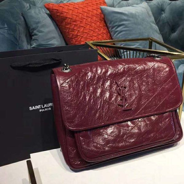 Saint Laurent Paris o1s1wg110924 Size: OS / Niki Large Leather Bag in Maroon Size ONE SIZE - 6 Thumbnail