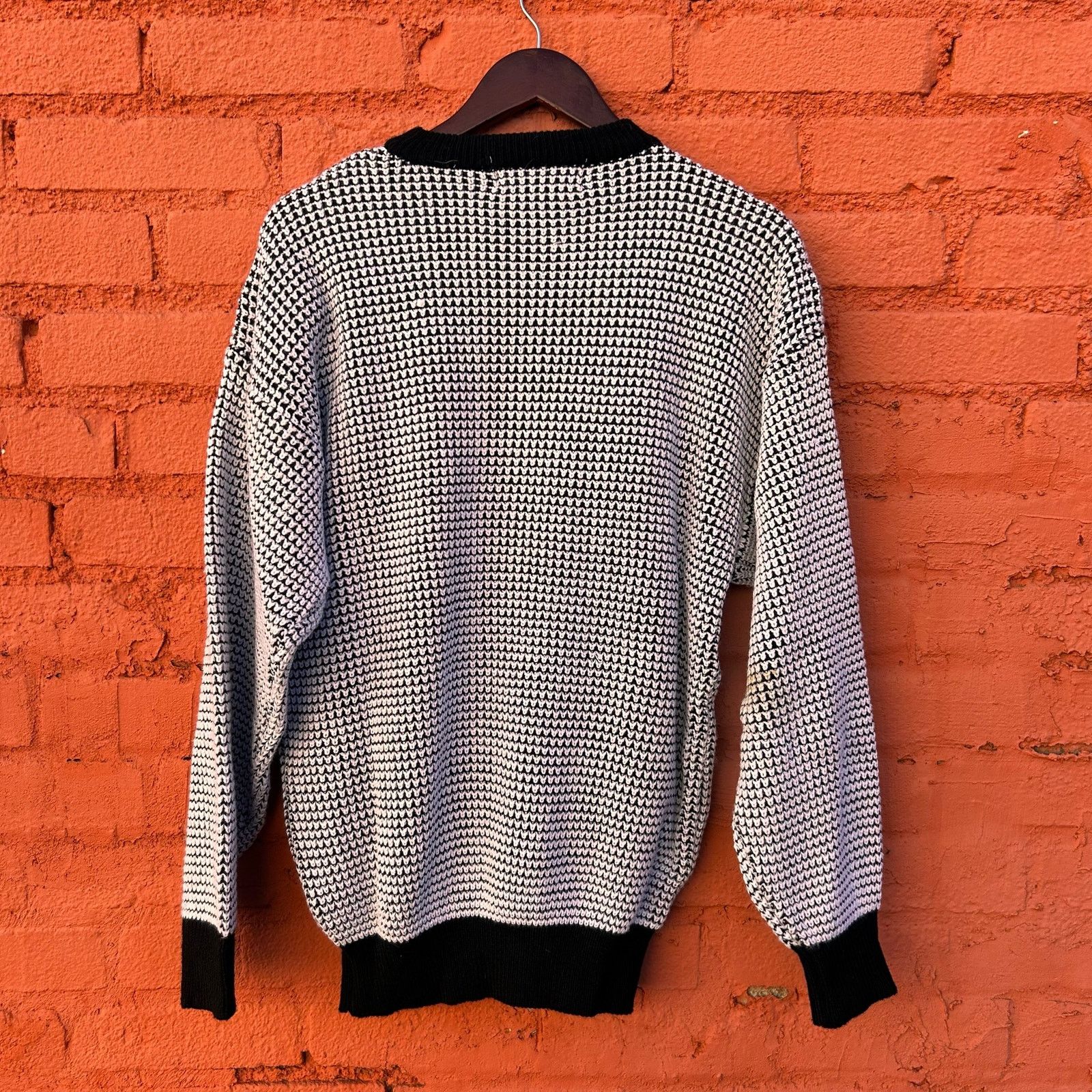 Vintage VTG Sweater Leather Trim Boxy 90s Size Large Size US L / EU 52-54 / 3 - 2 Thumbnail