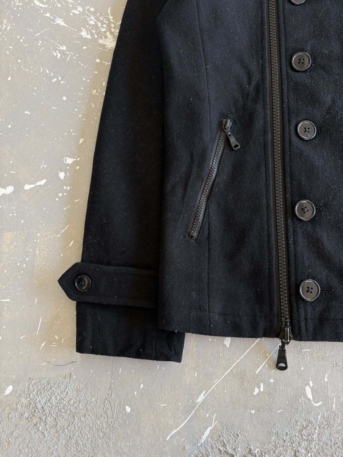 semanticdesign Semantic Design Black Double Breasted Wool Pea Coat Jacket Size US M / EU 48-50 / 2 - 7 Thumbnail