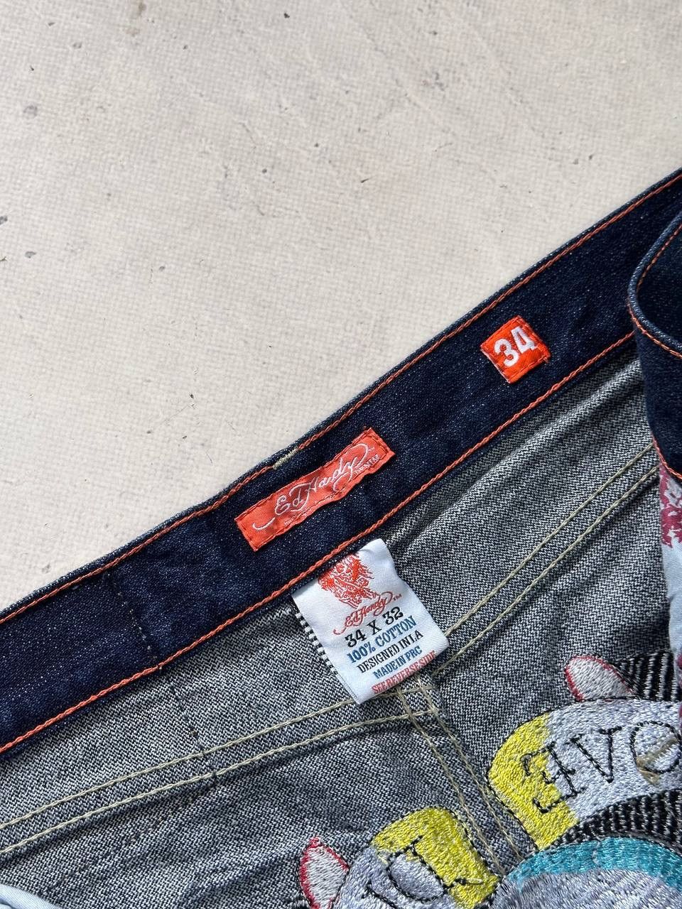 Ed Hardy Ed Hardy x Christian Audigier Jeans 34x32 Skull Denim Y2K Size US 34 / EU 50 - 10 Thumbnail