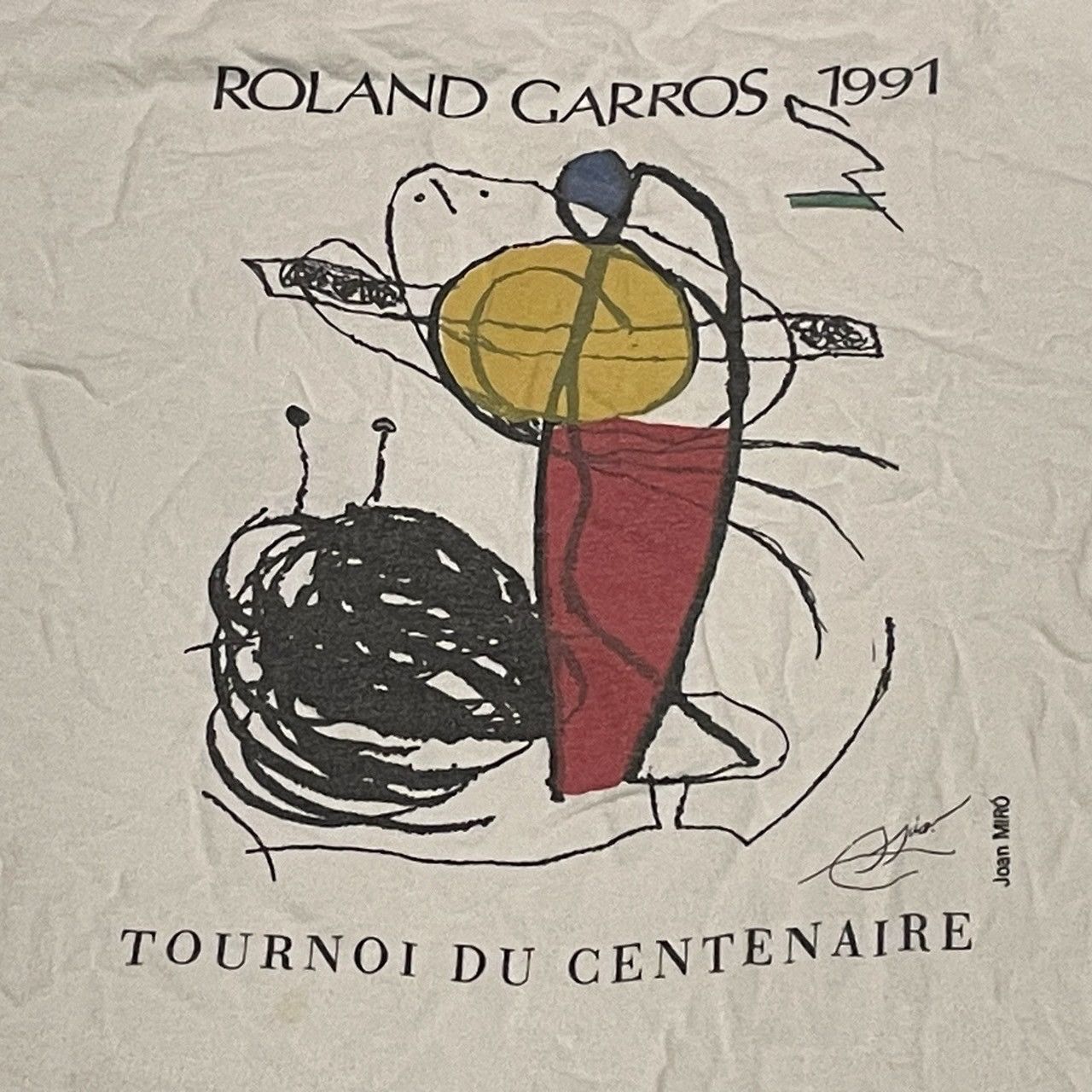 Other Rare Vintage 1991 Roland Garros Tennis Tee Grand Slam Size US XL / EU 56 / 4 - 5 Thumbnail