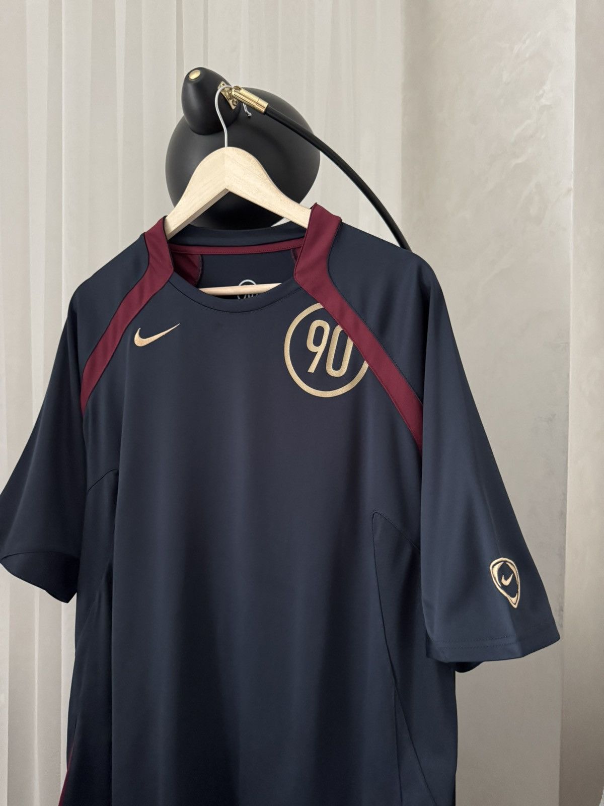 Nike Nike Total 90 Vintage Drill Swoosh UK Blockcore Jersey Tee Size US XL / EU 56 / 4 - 3 Thumbnail