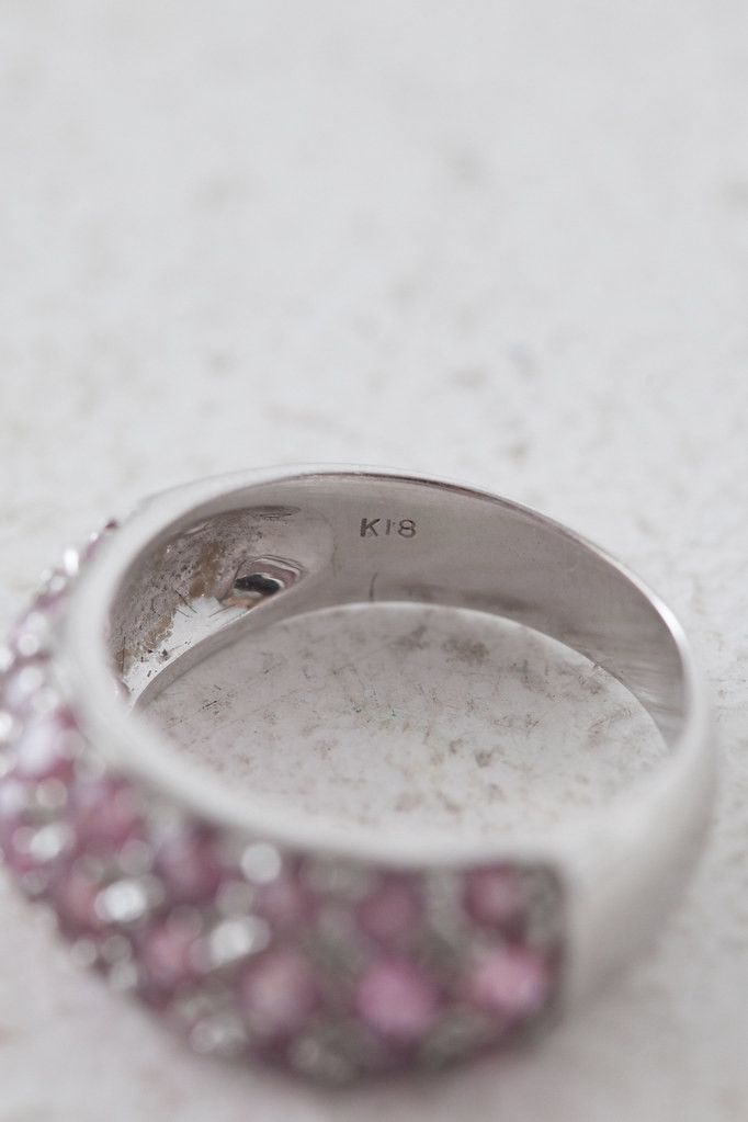 Other White gold pave sapphires ring US 4.75 Size ONE SIZE - 7 Thumbnail