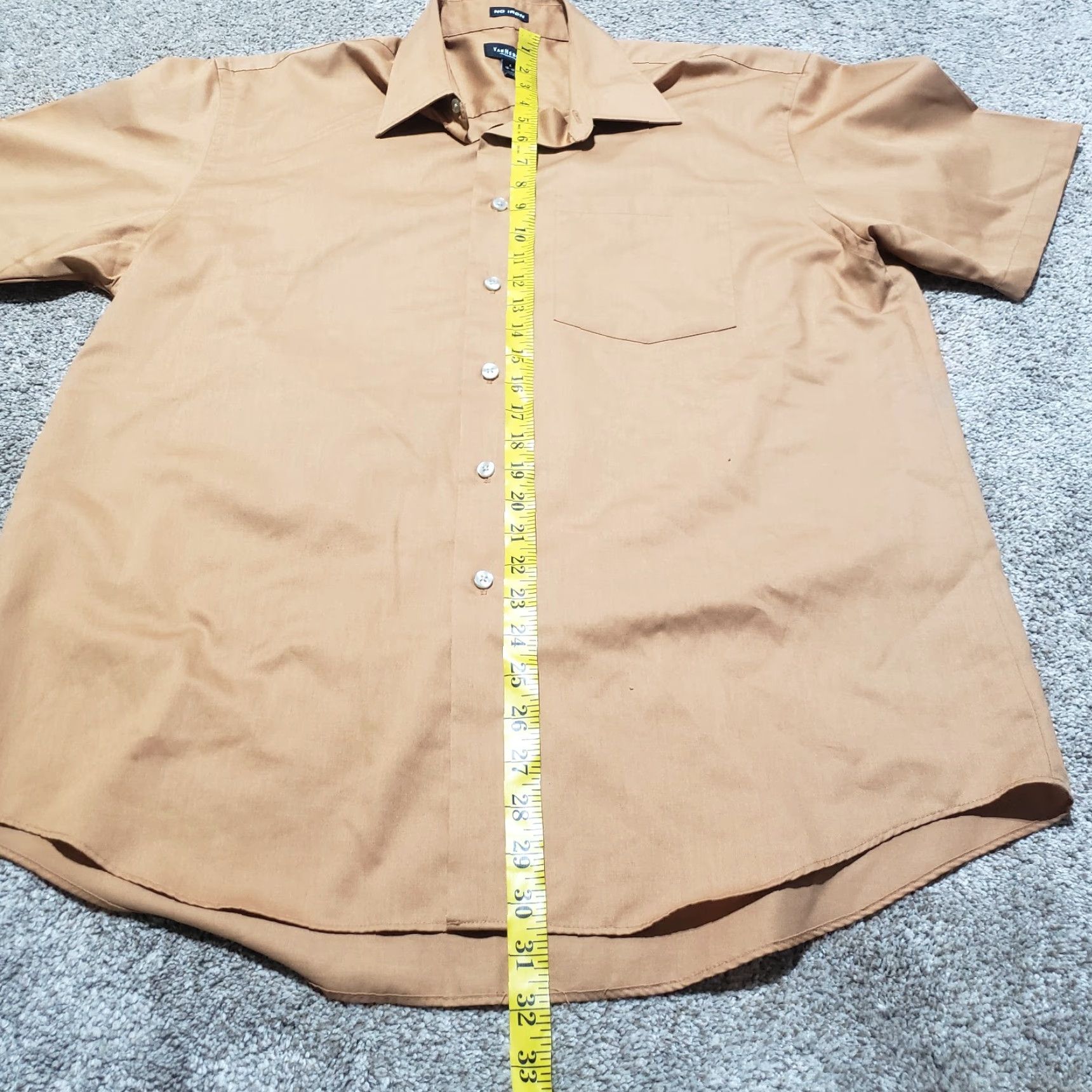 Van Heusen Van Heusen Shirt Adult Men Orange Short Sleeve Button-Up L Size US L / EU 52-54 / 3 - 6 Thumbnail