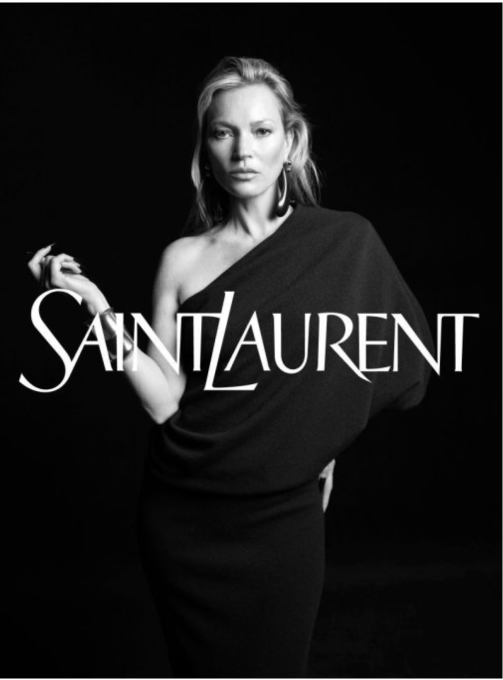 image of Saint Laurent Paris Kate Moss - Huge Poster Ss 2023 in Black, Men's