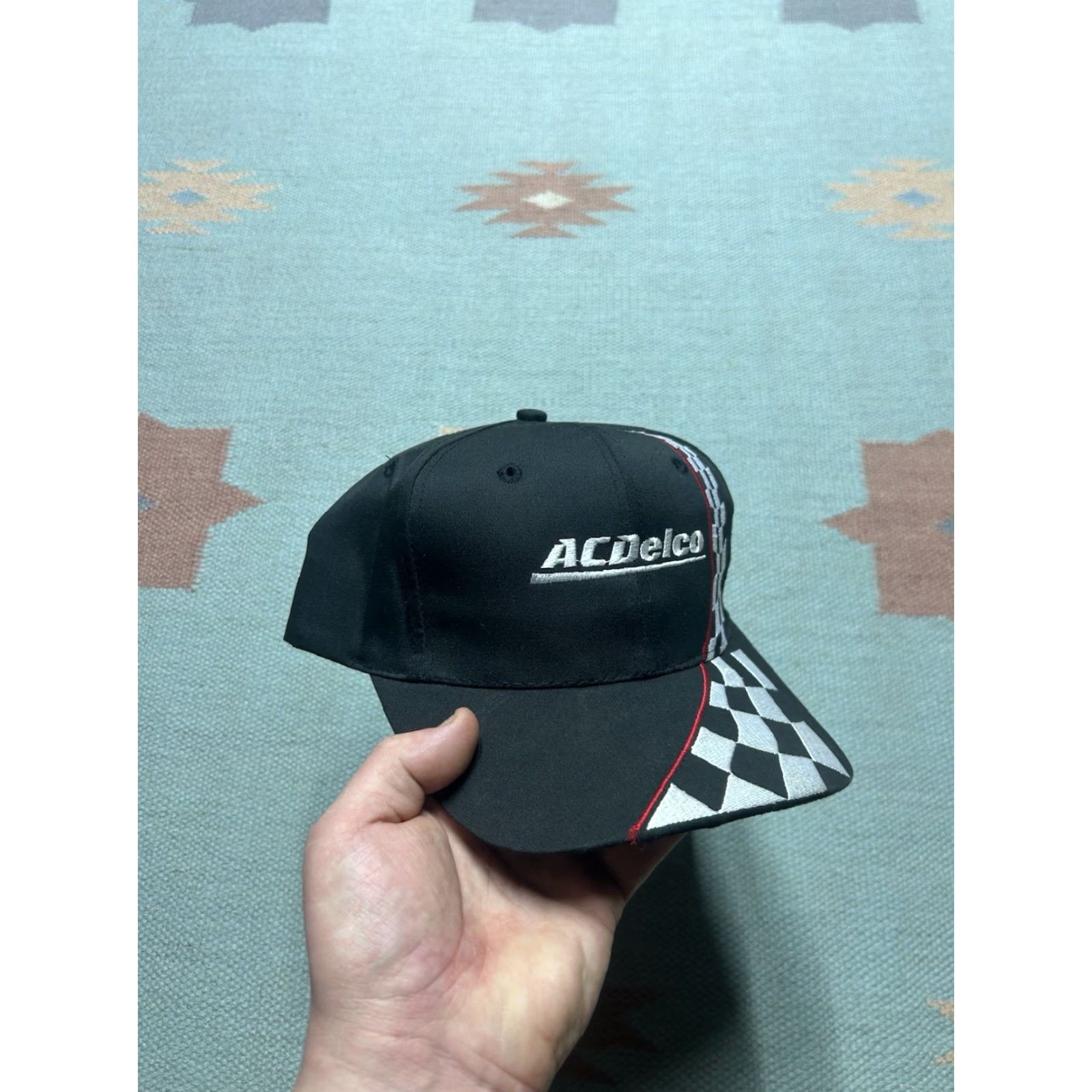 Vintage VINTAGE SnapBack Hat Cap AC Delco Universal Lift Parts Racing Checkered Black Adjustable Black Men Mens Cap Size ONE SIZE - 2 Thumbnail