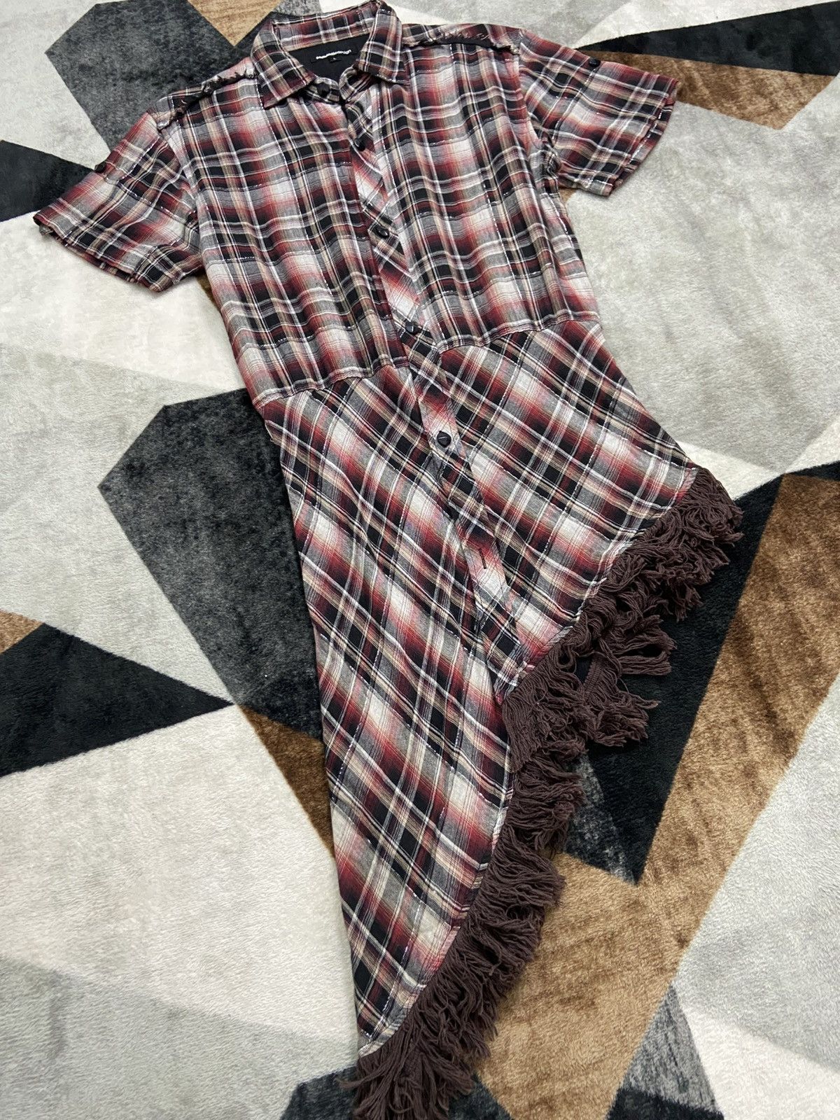 semanticdesign 2000s Semanticdesign Shadowplaid Grunge Dress Shirts Size L / US 10 / IT 46 - 4 Thumbnail