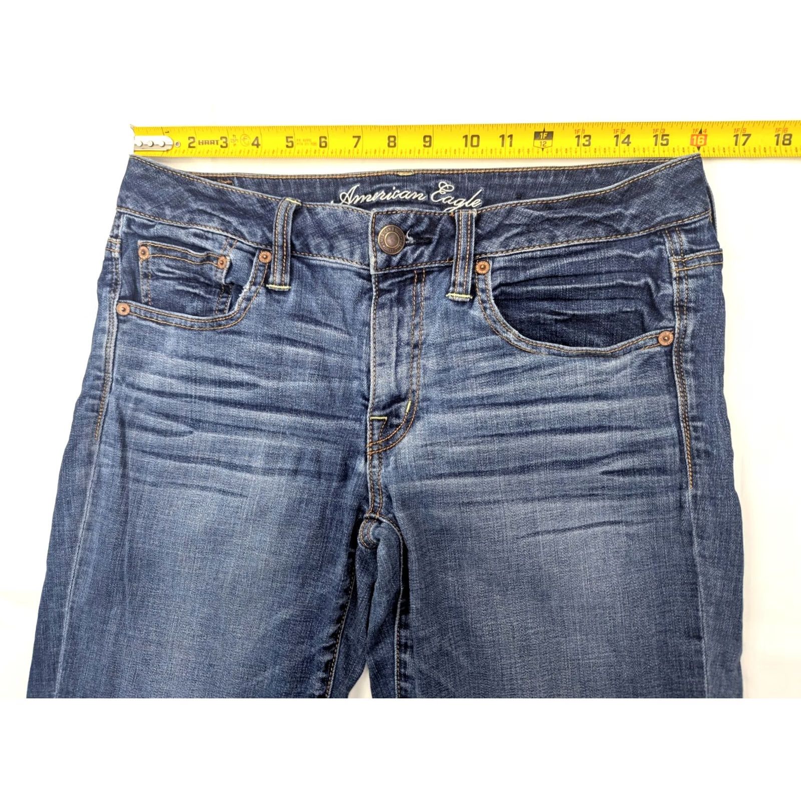 American Eagle Outfitters American Eagle Outfitters Boy Fit Jeans, 32x26, Blue Denim, Stretch, 5-Pocket - Relaxed Straight Crop, Regular, Women's Jeans Size 28" / US 6 / IT 42 - 5 Thumbnail