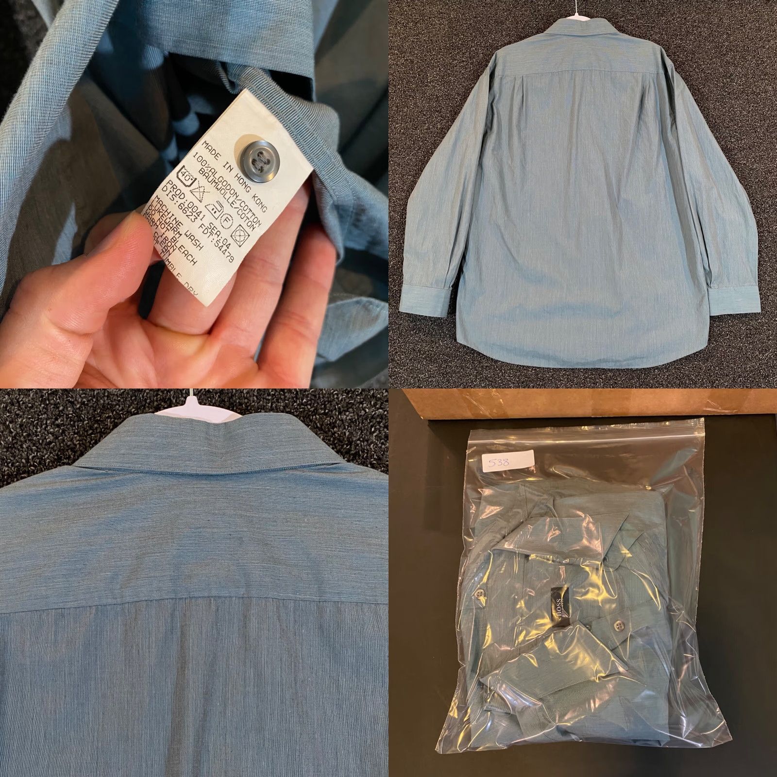 Hugo Boss Hugo Boss Shirt Mens 17 34/35 Seafoam Green Button Up Dress Top Outdoors L/S Shirt Mens Regular Green Button-Up Outdoor Casual Formal Workwear 17 Mens Size US XL / EU 56 / 4 - 8 Thumbnail