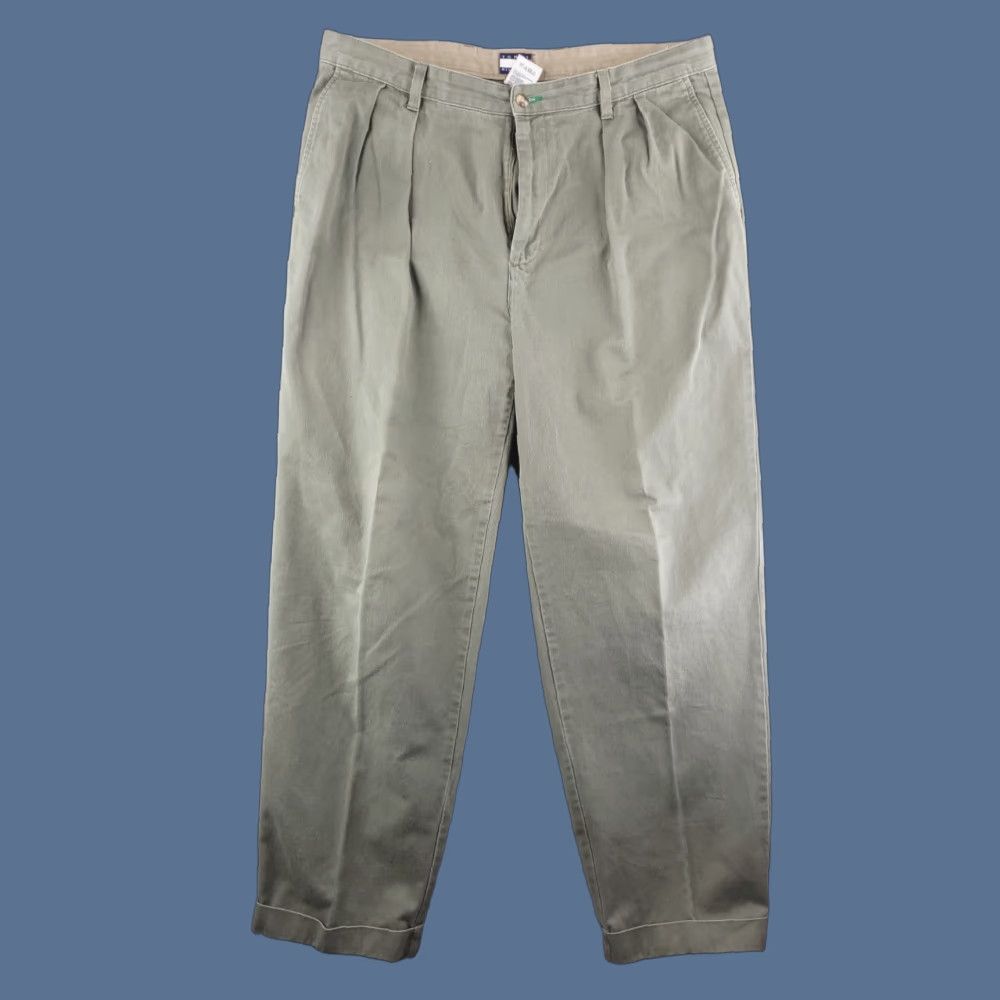 Tommy Hilfiger VINTAGE Tommy Hilfiger Pants Mens 38x32 Green Relaxed Pleated Chino Regular Men Girls? Size US 38 / EU 54 - 1 Thumbnail