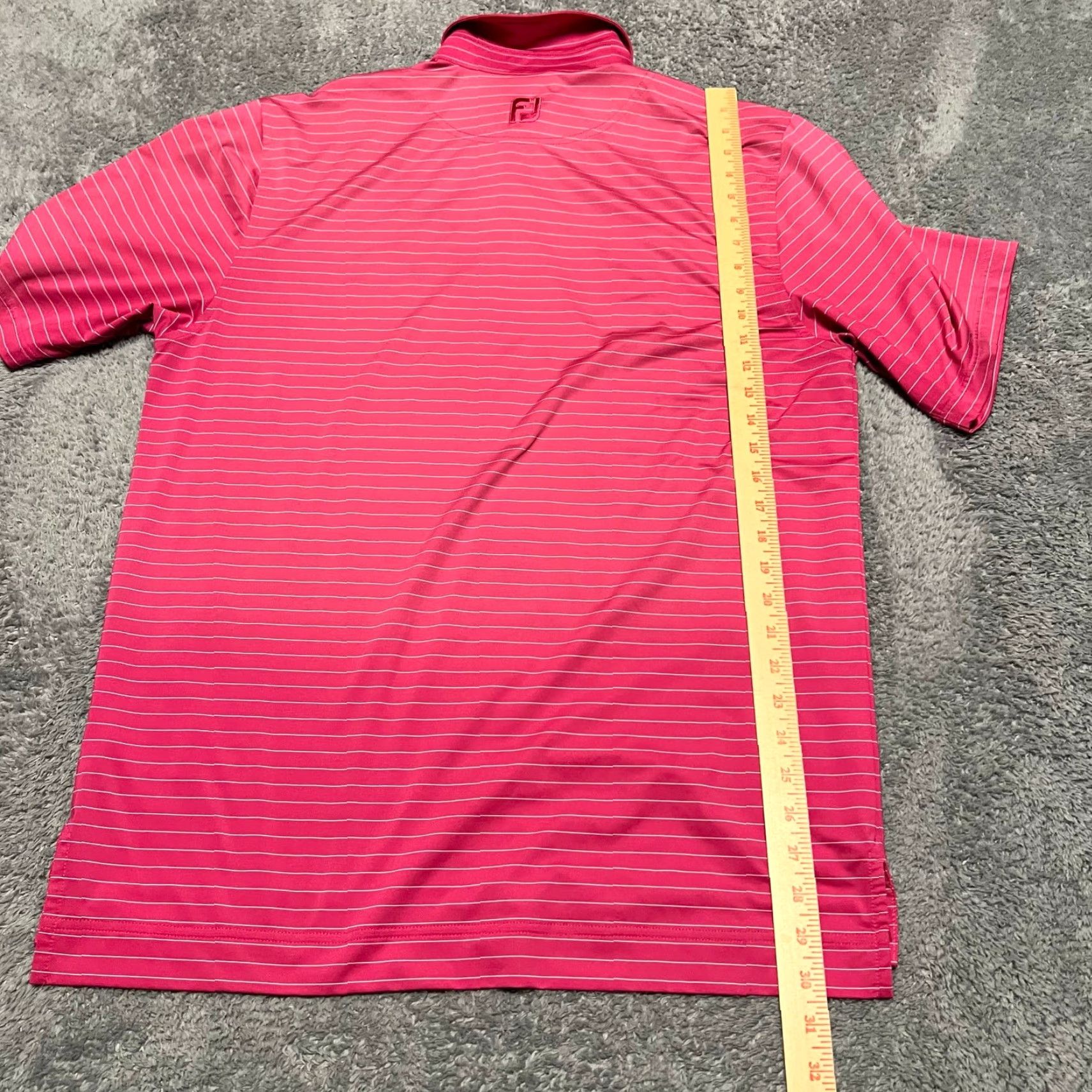 Footjoy Footjoy Polo Shirt Mens Medium Hot Pink Striped Golf Short Sleeve Size US M / EU 48-50 / 2 - 7 Thumbnail