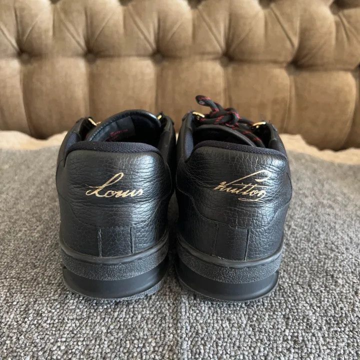 Louis Vuitton Louis Vuitton Trainer Fashion Sneakers Black and Gold -2508 Size US 6.5 / EU 39-40 - 2 Thumbnail