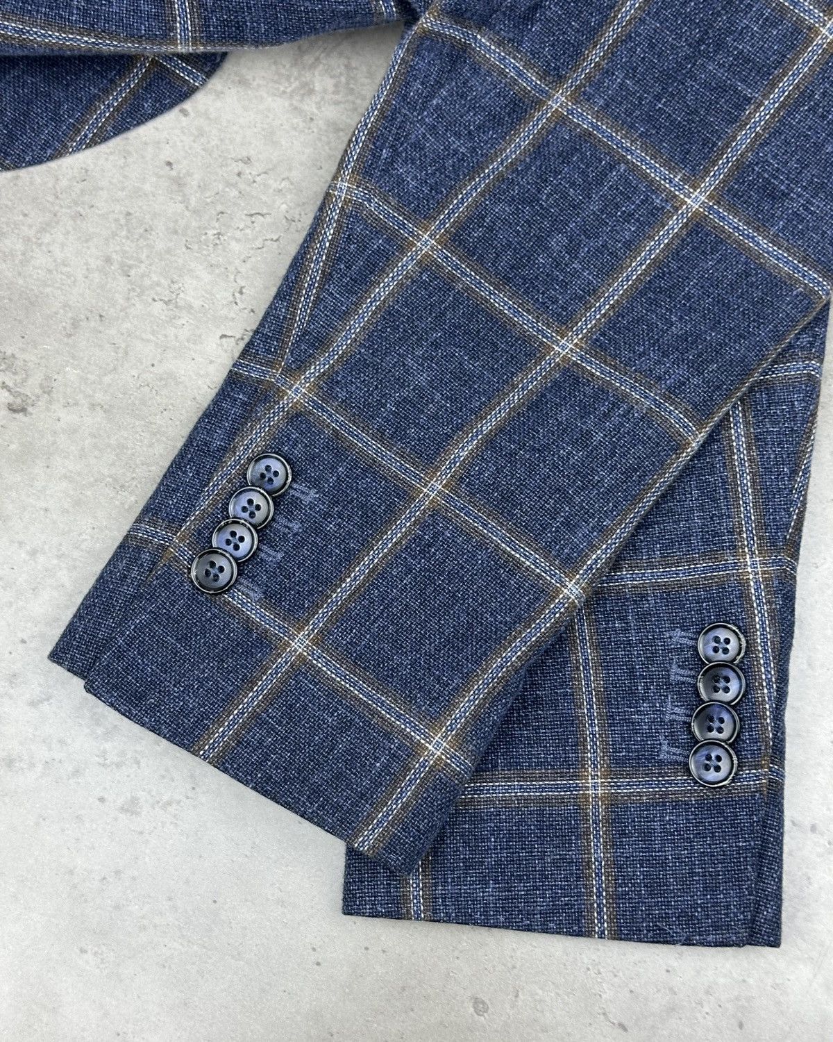 L.B.M. 1911 L.B.M. 1911 Lubiam Italy Windowpane Plaid Cotton Blazer 48R Size 48R - 5 Thumbnail