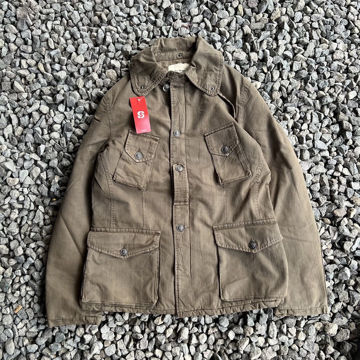 image of Military Three Stones Throw Slant Pocket Parka in Brown, Men's (Size Medium)