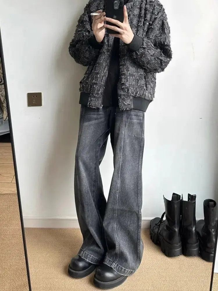 Japanese Brand Retro loose straight leg micro flared jeans Size US 30 / EU 46 - 4 Thumbnail
