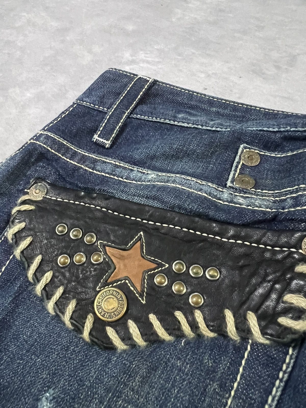 Hysteric Glamour × Undercover 2000s Robin Jean Leather Snake Studded Bootcut y2k Lgb Ifsix Size US 30 / EU 46 - 4 Thumbnail