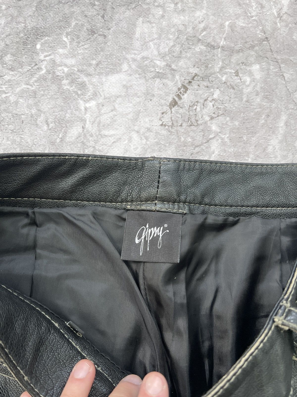 14th Addiction × Vintage VINTAGE zipper 14thaddiction style moto leather 90s pants Size US 30 / EU 46 - 7 Thumbnail