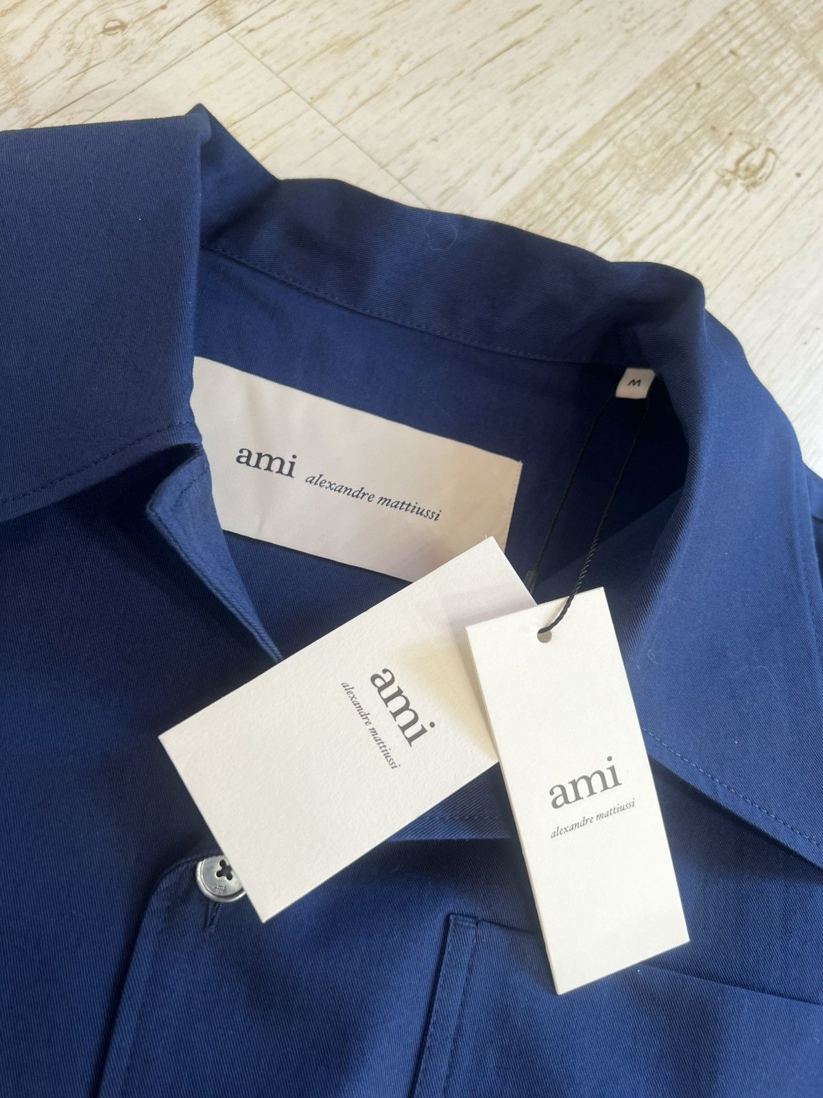 AMI Ami Oversized Cotton Shirt Dark Navy Pocket Unisex Size M Size US M / EU 48-50 / 2 - 8 Thumbnail