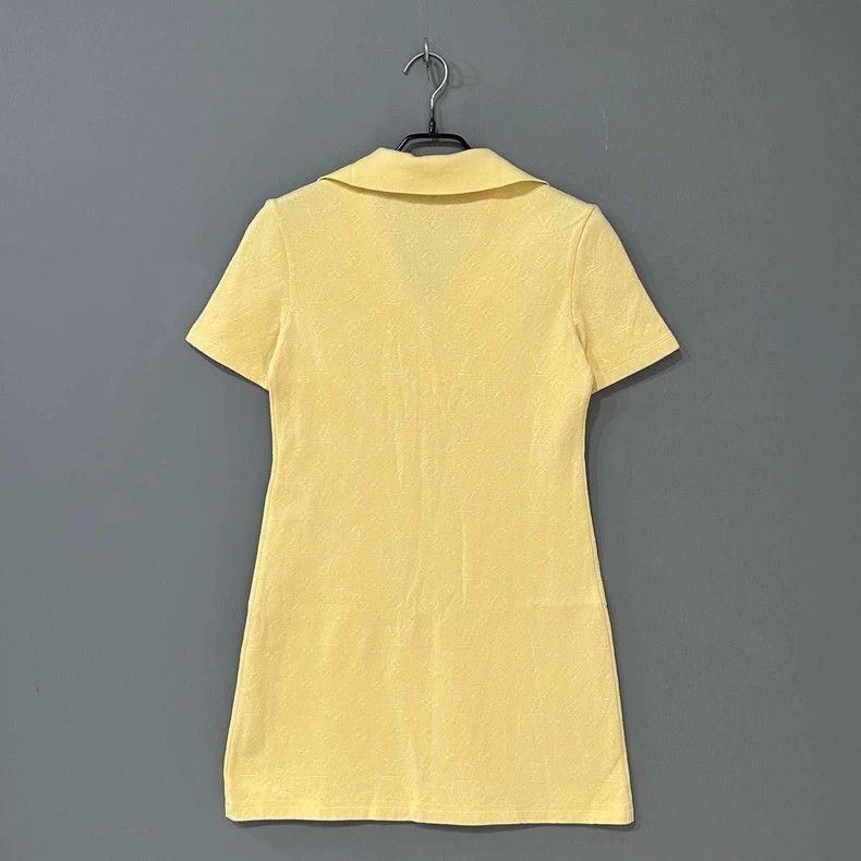 Louis Vuitton Yellow Short Sleeve Knitted Dress by Louis Vuitton -2505 Size M / US 6-8 / IT 42-44 - 3 Thumbnail