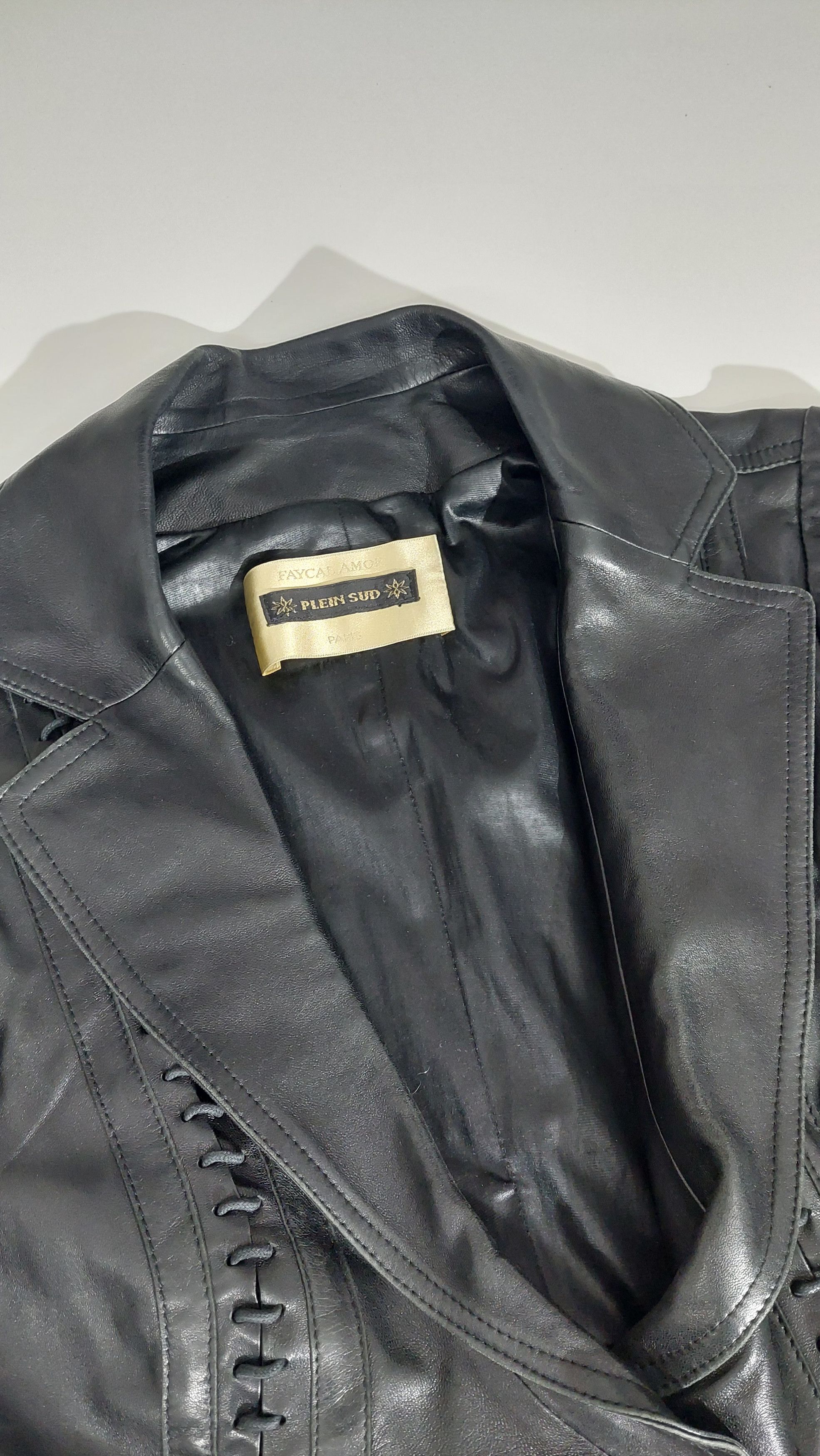 plein sud Archive 2002 Plein Sud laced leather jacket Size M / US 6-8 / IT 42-44 - 5 Thumbnail