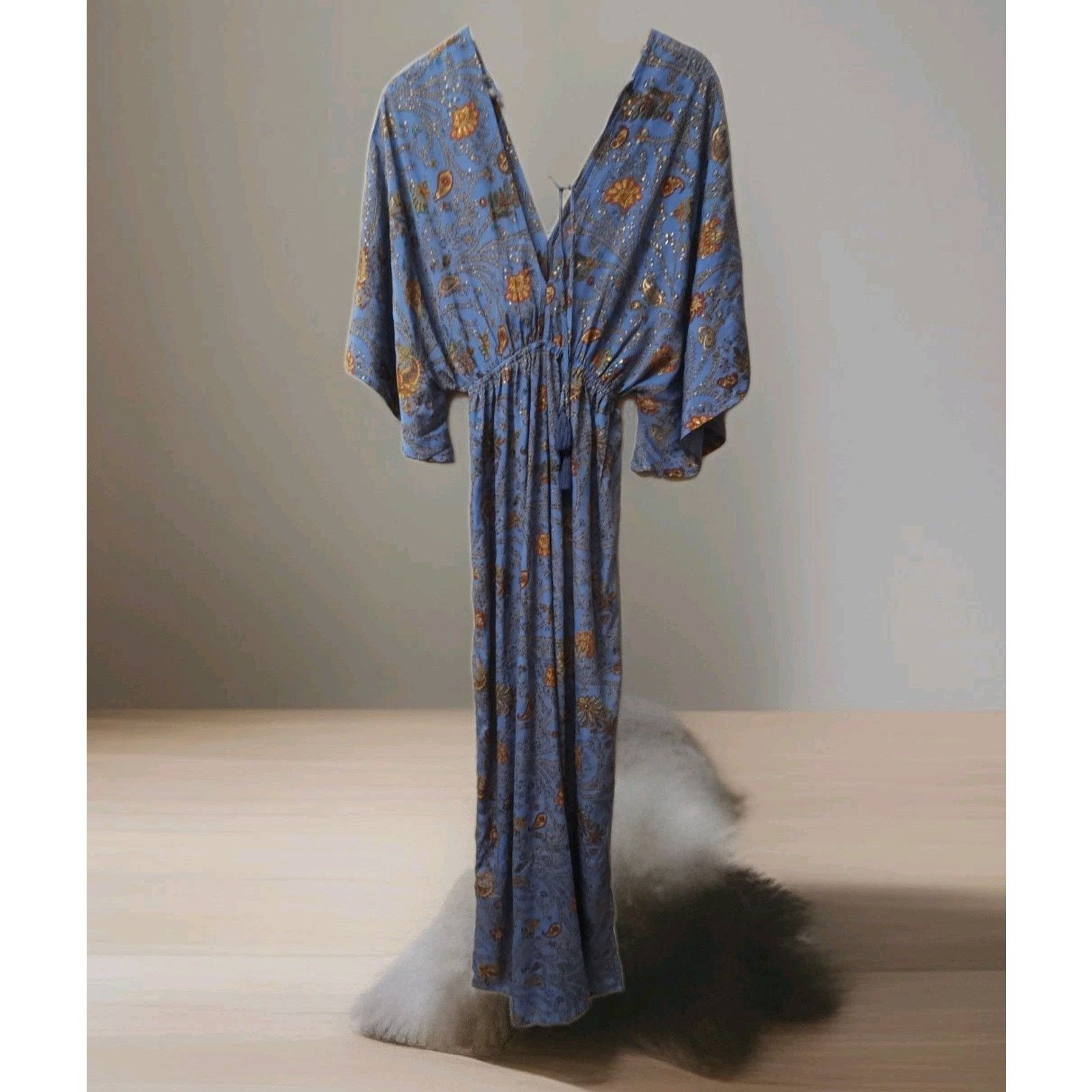 Cienna Janan Venus Silk Blend Maxi Flowy Sun Dress Small