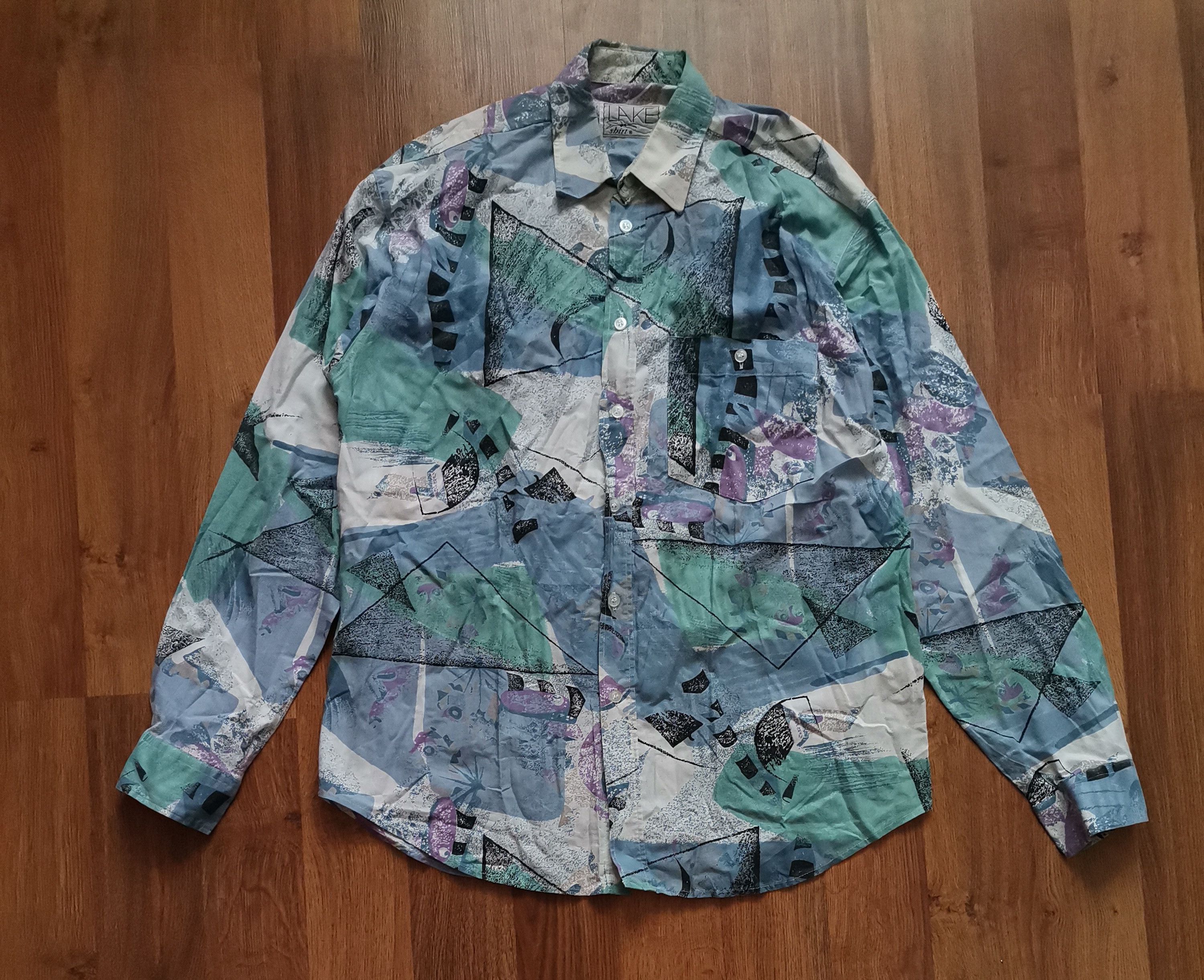 Vintage Vintage Lake Shirt Abstract Shirt Size US XL / EU 56 / 4 - 1 Thumbnail