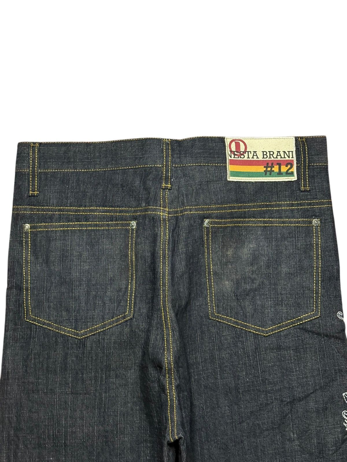 Japanese Brand Vintage Japanese Brand Embroidery Mud Wash Baggy Jeans Size US 33 - 8 Thumbnail