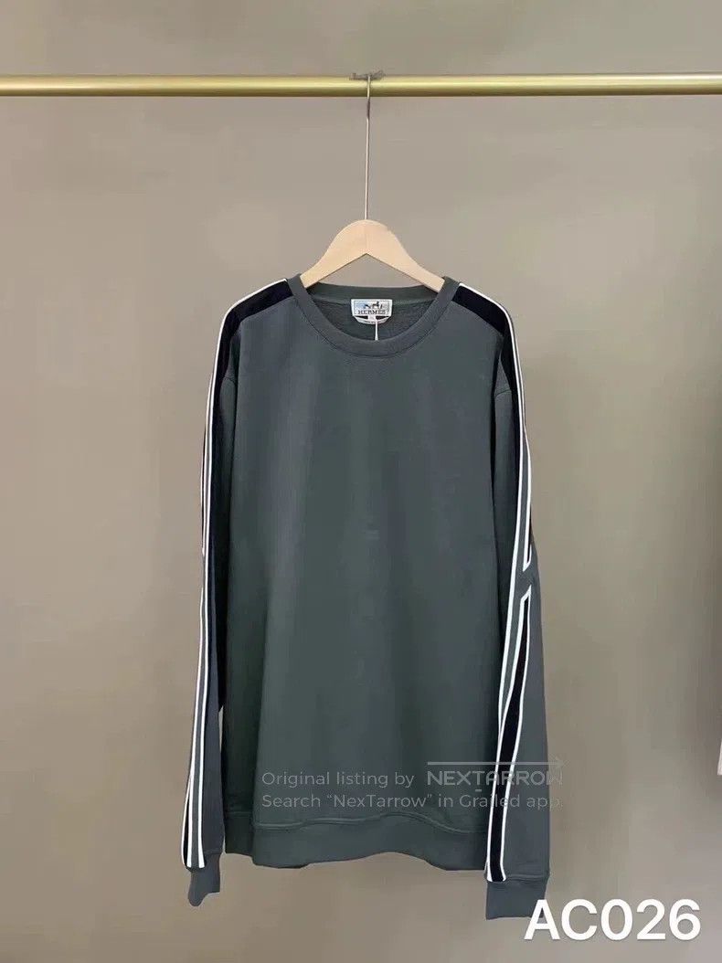 Hermes Hermes Contrast Striped Casual Fleece Sweatshirt Size US XXL / EU 58 / 5 - 1 Thumbnail