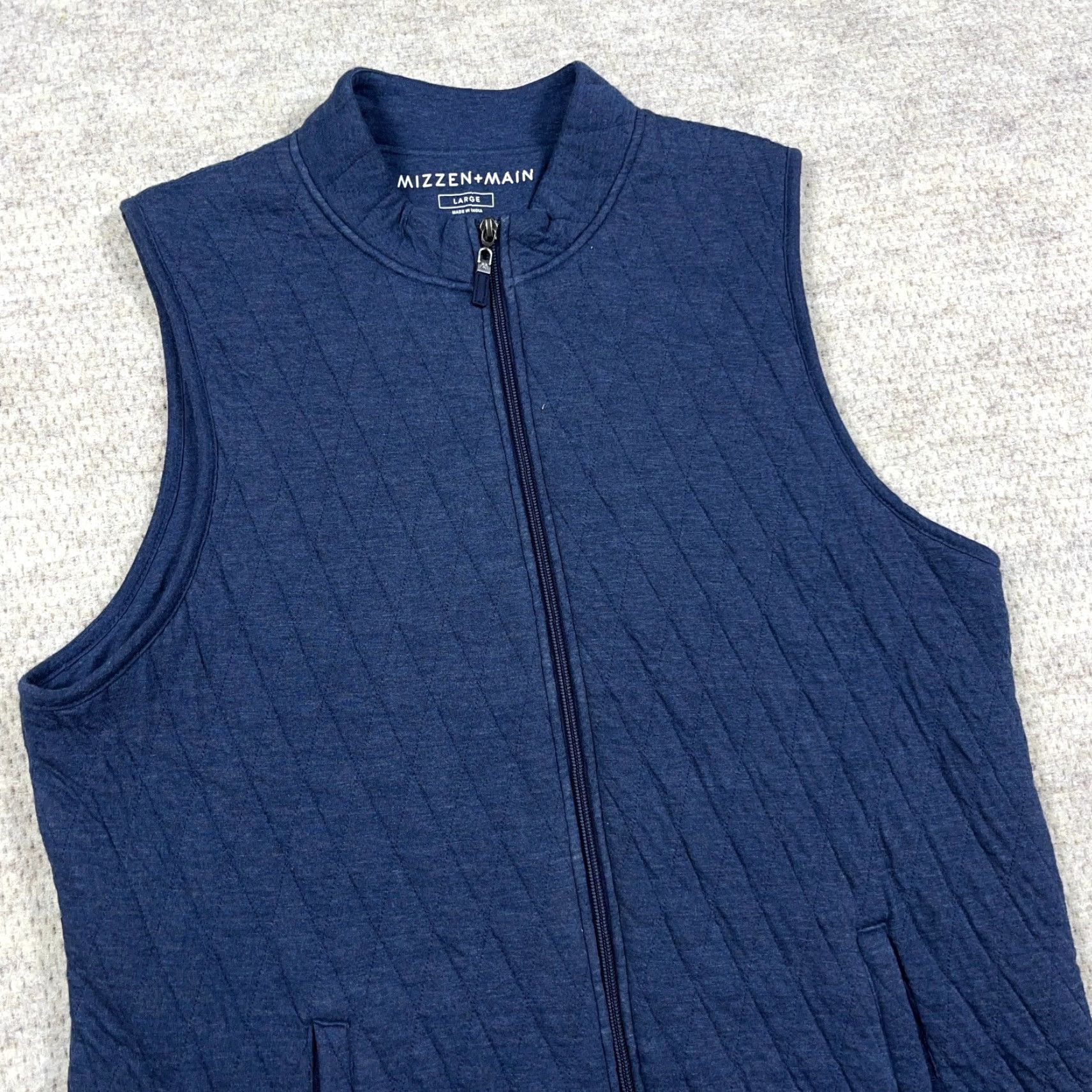 Mizzen+Main Mizzen Main Quilted Vest Men Large Blue Full Zip Knit Vest Adult Regular Zip Size US L / EU 52-54 / 3 - 2 Thumbnail