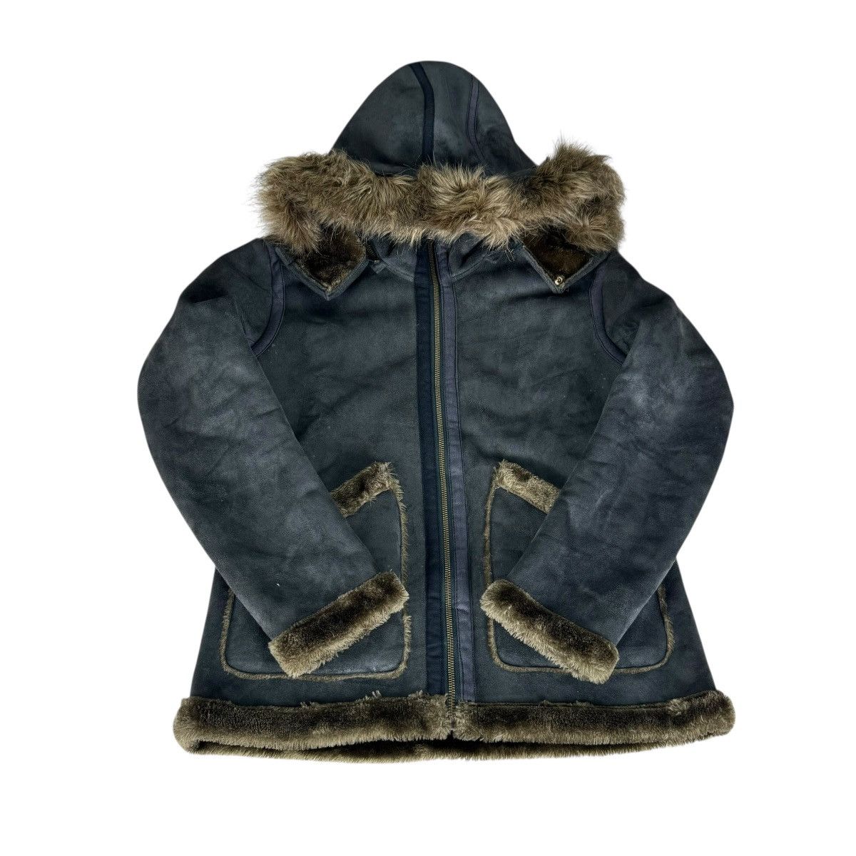 If Six Was Nine ☀️OILCAKE SYNTHETIC LEATHER FUR HOODIE JACKET Size M / US 6-8 / IT 42-44 - 3 Thumbnail