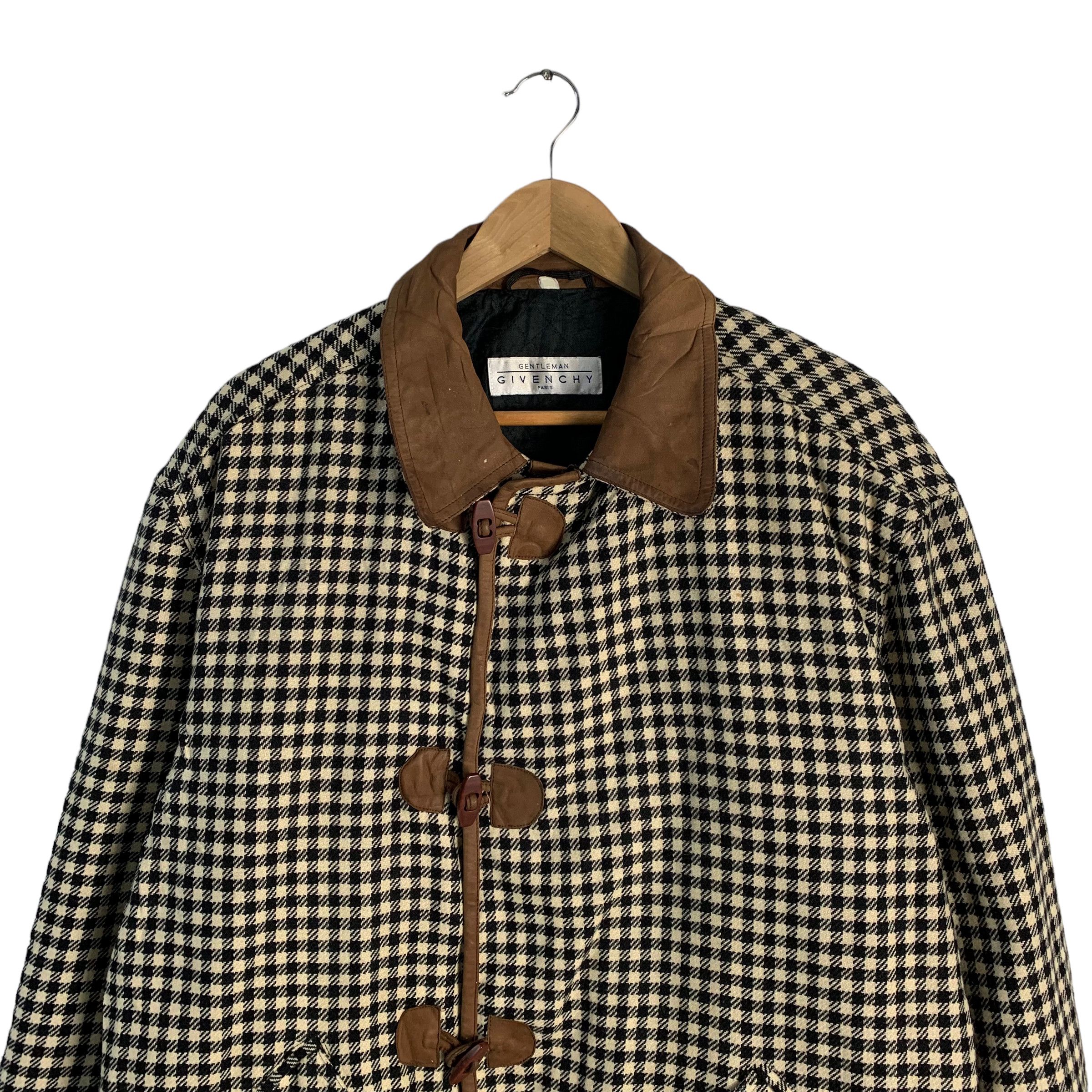 Givenchy Givenchy Gentlemen Houndstooth Wool Leather Jacket Size US M / EU 48-50 / 2 - 5 Thumbnail