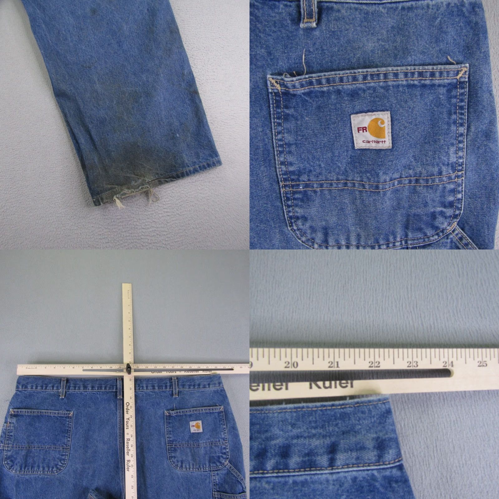 Carhartt Carhartt Jeans Men 46x30 FR Flame-Resistant Denim Jeans Big & Tall Blue Cotton Denim Pockets Logo Zipper Button Outdoor Jeans Mens Size US 44 / EU 60 - 8 Thumbnail