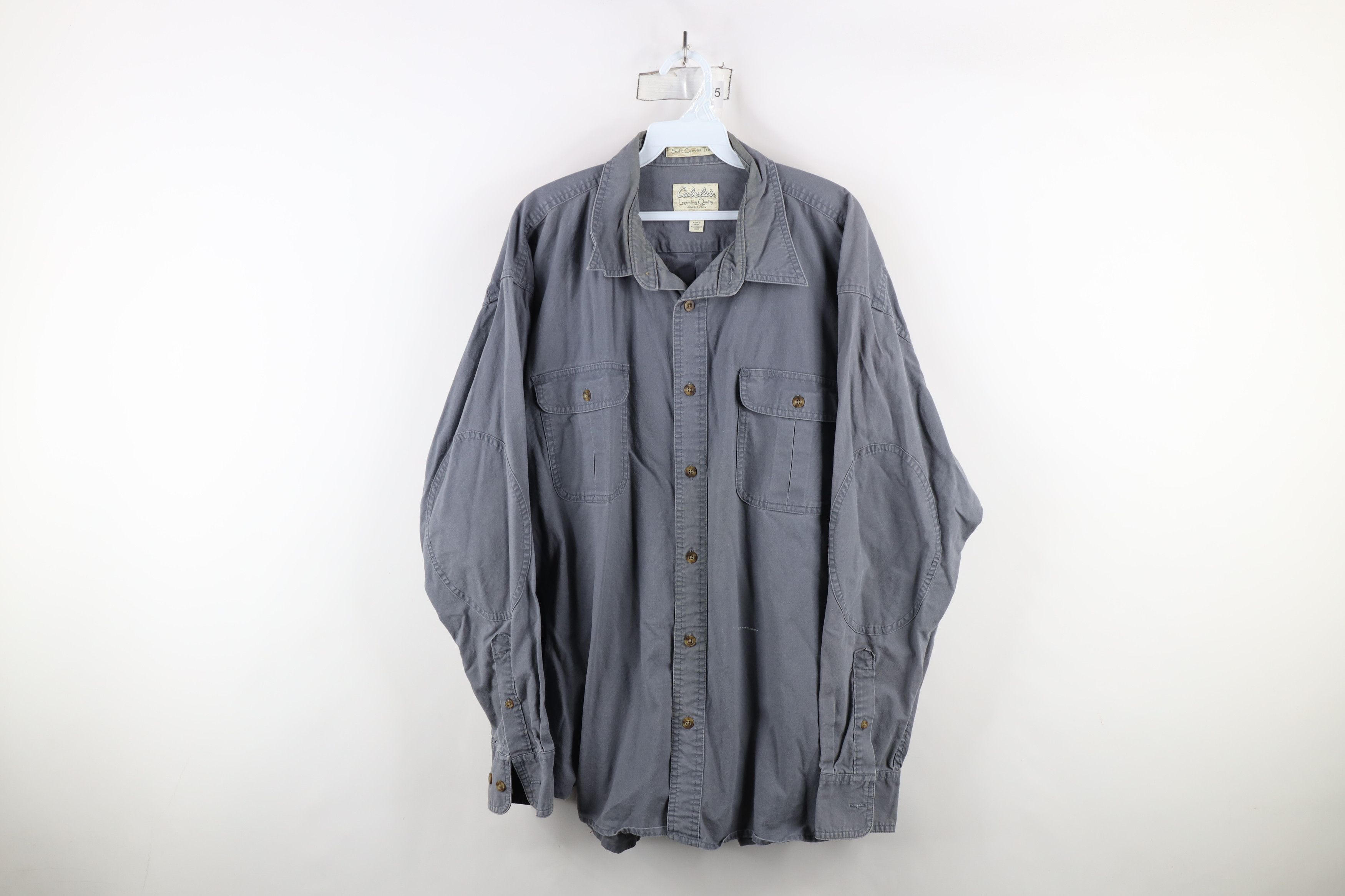 Cabelas × Vintage Vintage Cabelas Elbow Patch Soft Canvas Twill Button Shirt Size US XL / EU 56 / 4 - 1 Thumbnail