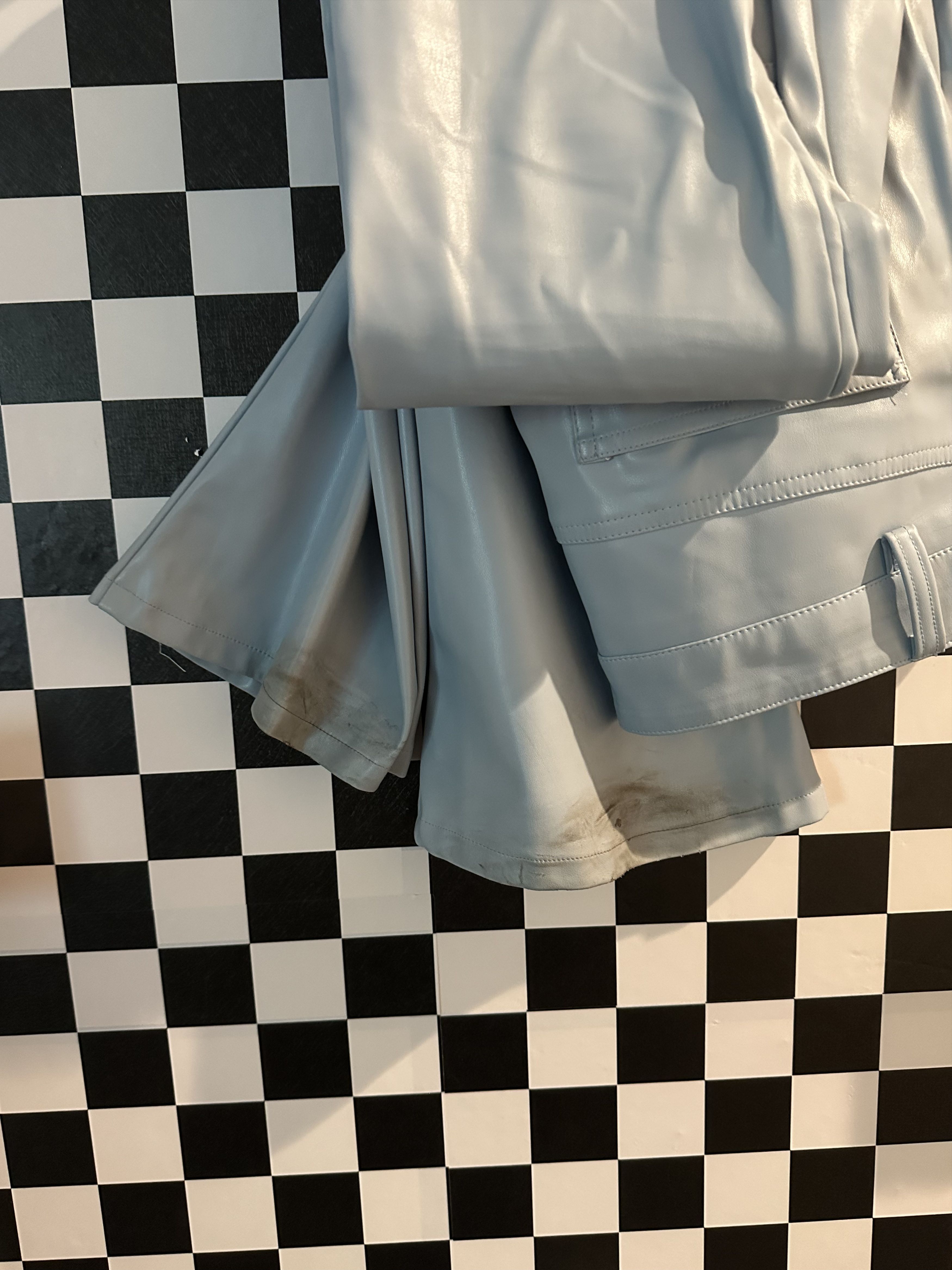 GUAPI RARE 1/100* Stacked Leather Carpenter Pants Baby Blue Size US 32 / EU 48 - 3 Thumbnail