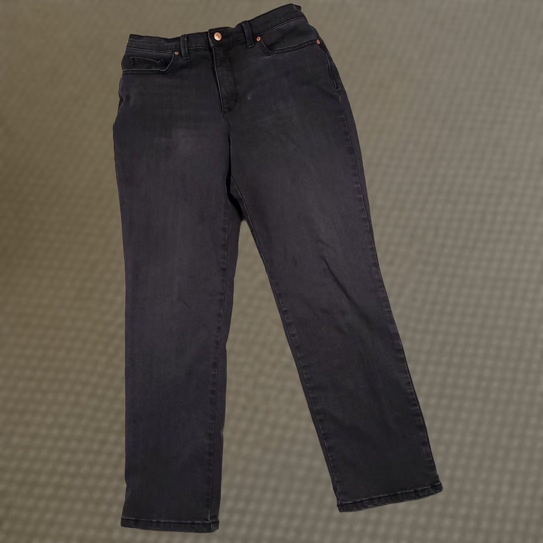 Gloria Vanderbilt Gloria Vanderbilt Amanda Jeans Women's 10 Short Denim Black Stretch Straight Leg Jeans Size 32" / US 10 / IT 46 - 1 Thumbnail