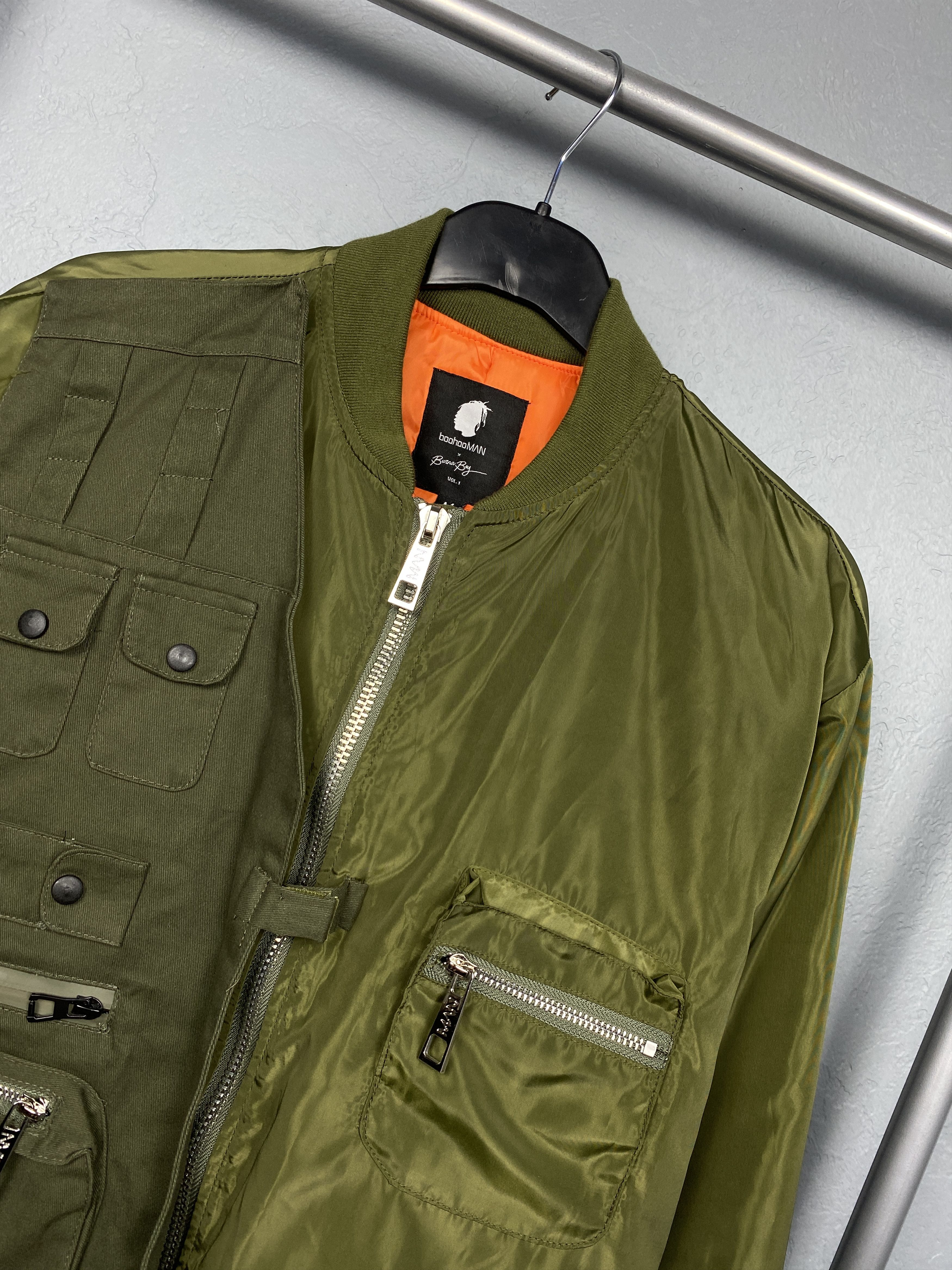 Boohoo Burna Boy Bomber Jacket With Utility Vest Y2K Size US M / EU 48-50 / 2 - 2 Thumbnail