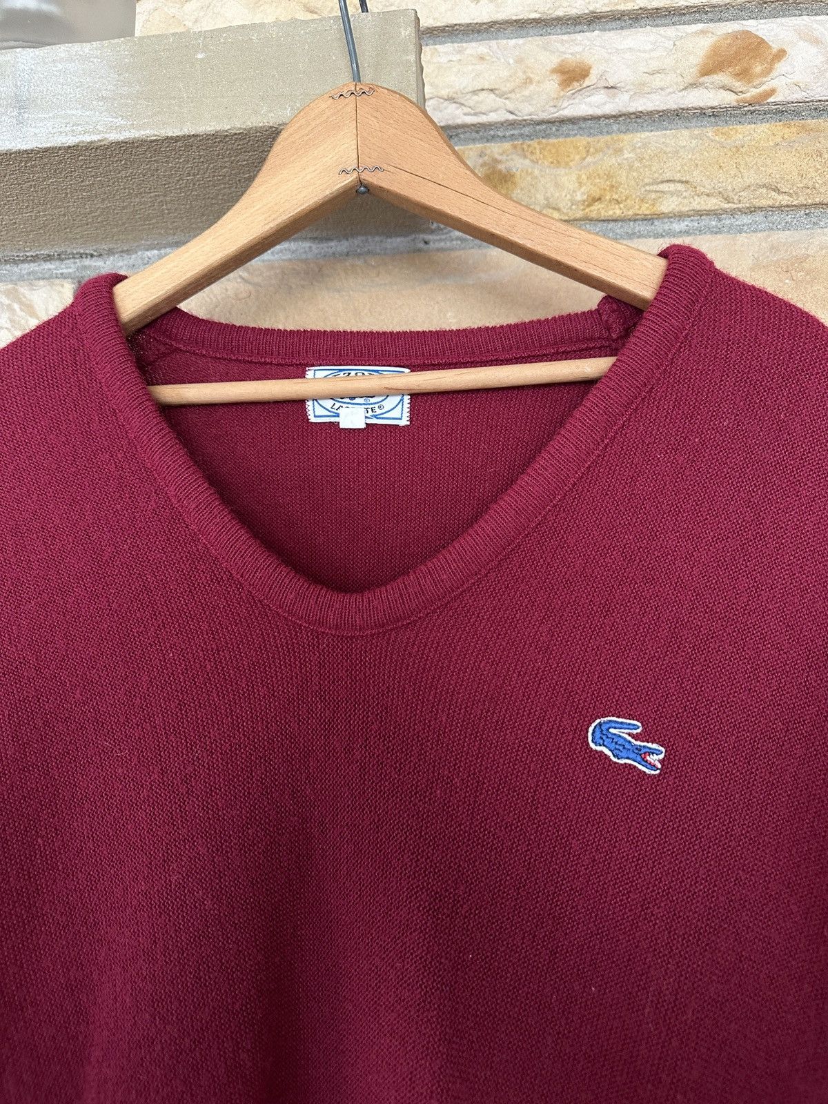 Lacoste Vintage 70s Izod Lacoste Knit V-Neck Sweater Size US L / EU 52-54 / 3 - 2 Thumbnail
