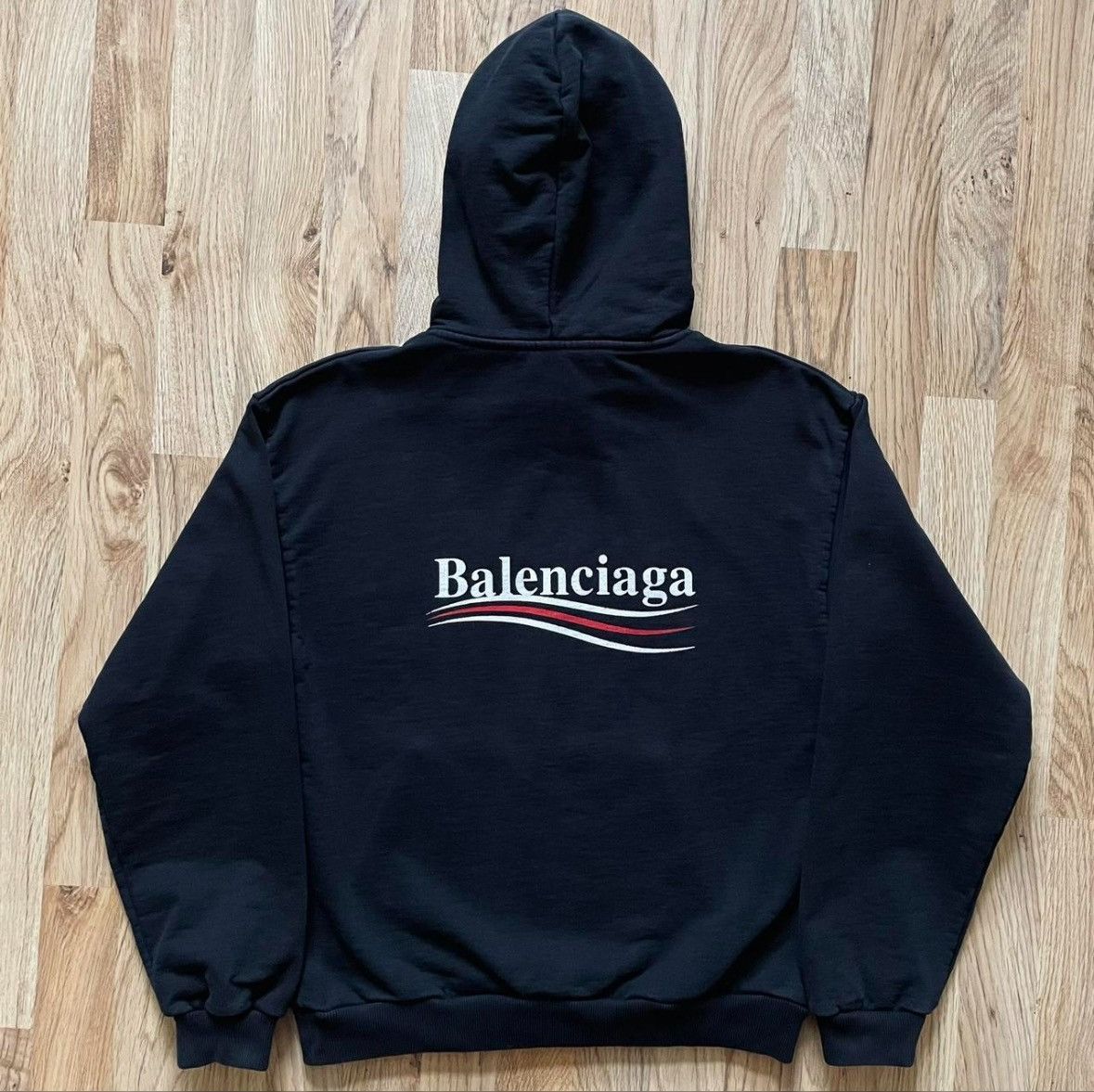 Balenciaga Japanese Brand Streetwear Balenciaga Wave Logo Political Campaign Hoodie Grailed