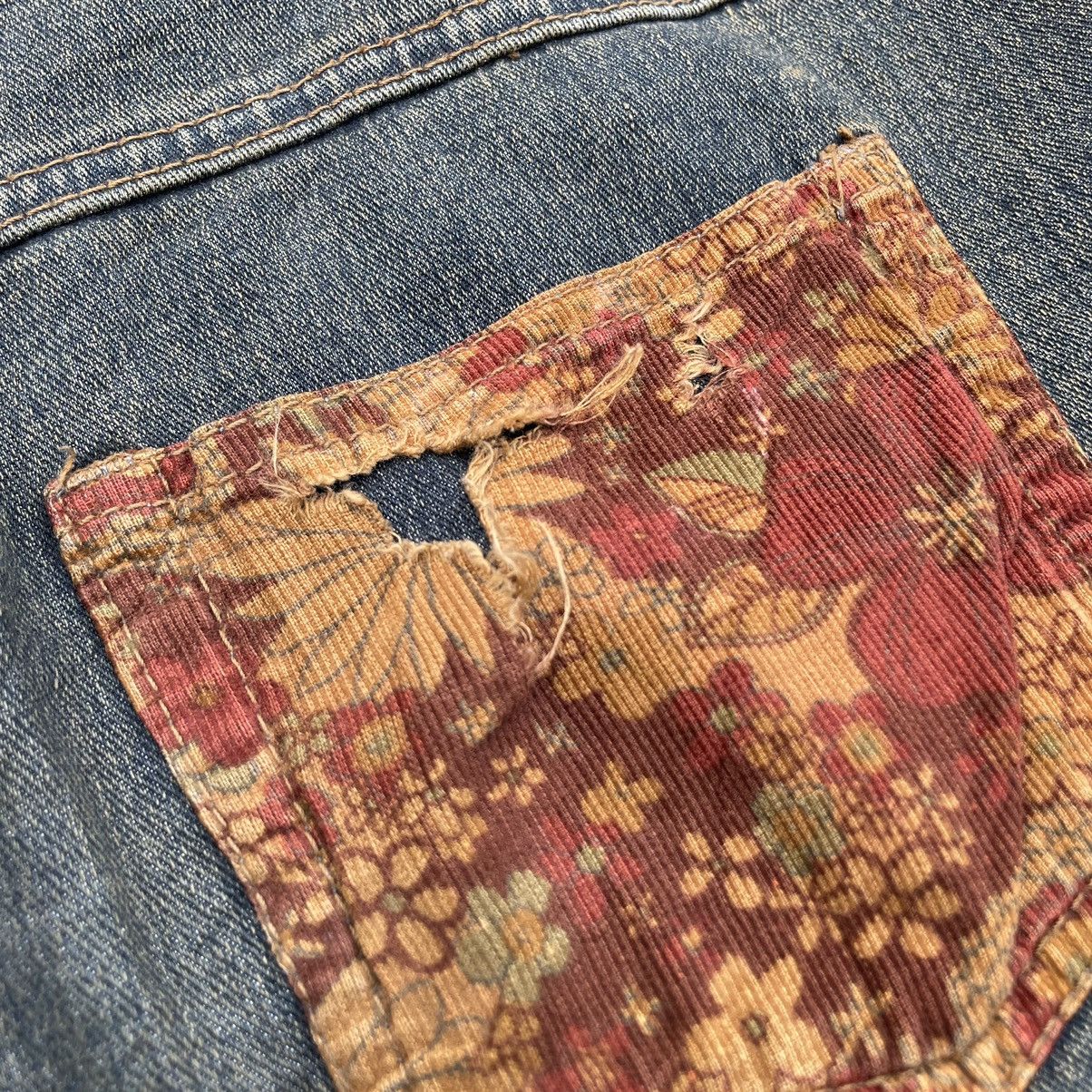 If Six Was Nine × Japanese Brand × Le Grande Bleu (L.G.B.) 🇯🇵 VINTAGE JAPANESE SUPER FLARE REWORKED RUSTY DENIM PANTS Size 30" / US 8 / IT 44 - 12 Thumbnail