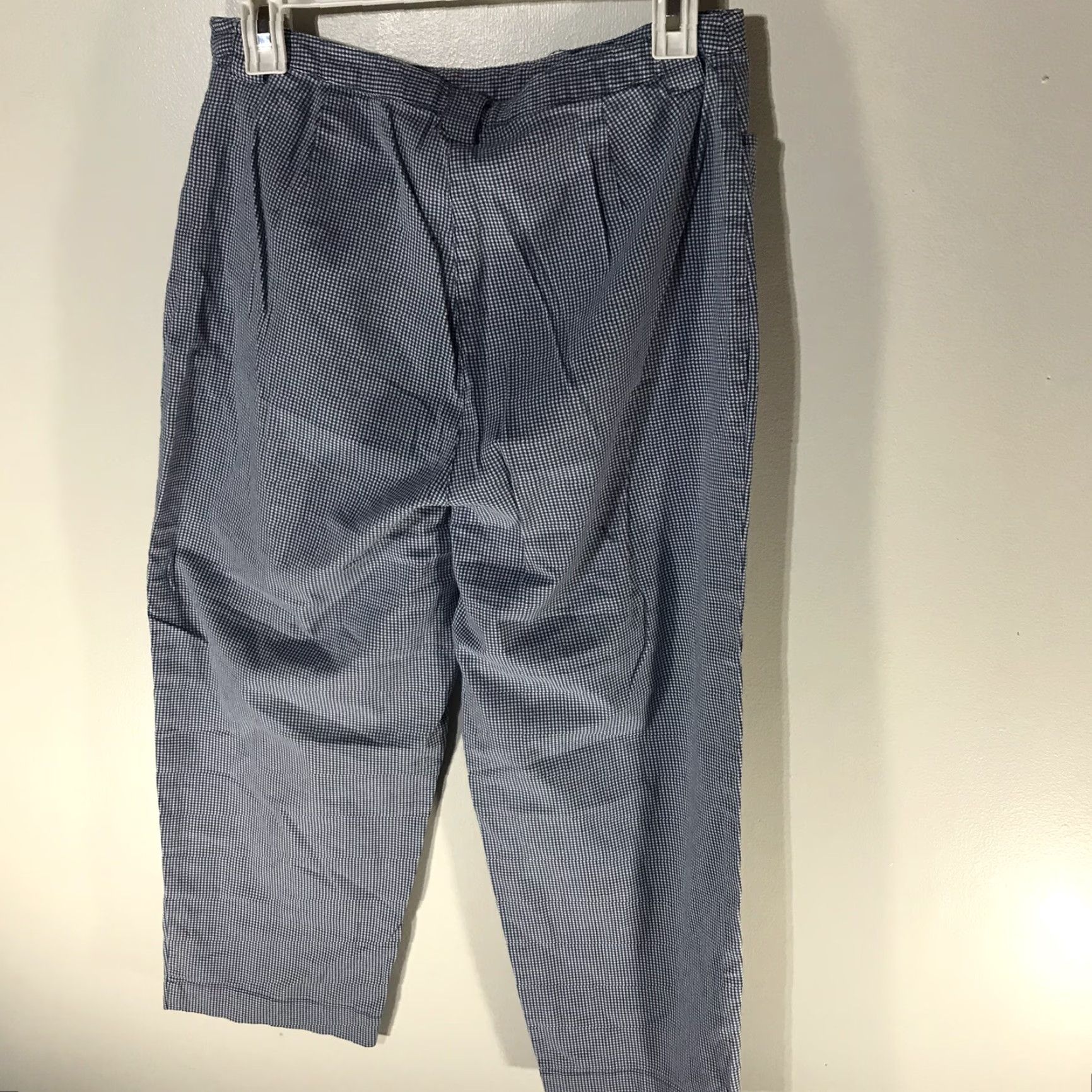Cherokee Cherokee Capri Pants Womens Size 12 Blue White Check Stretch Comfort Size ONE SIZE - 2 Thumbnail