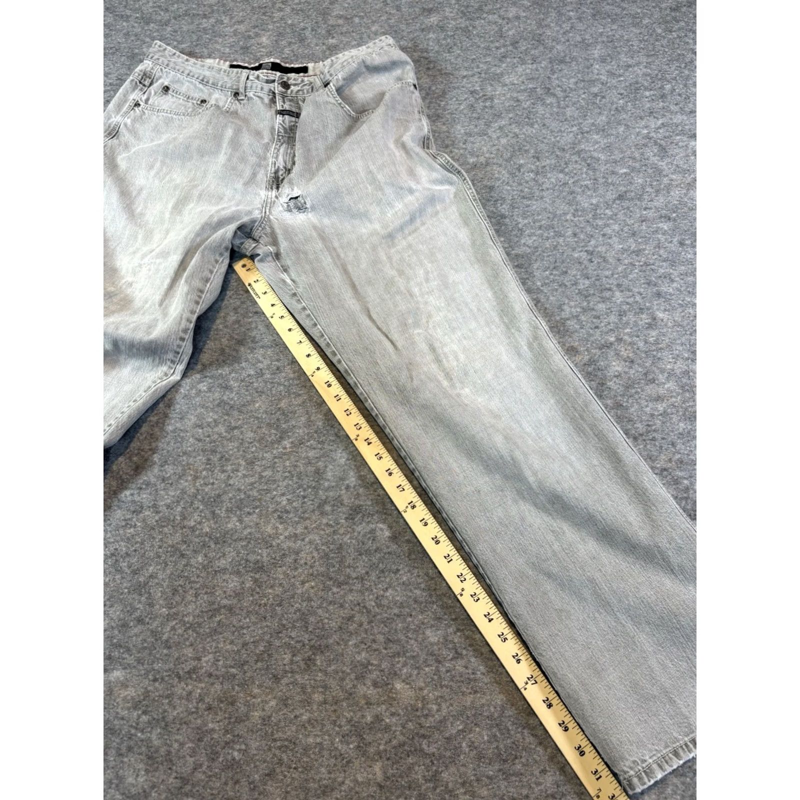 Vintage VINTAGE Girbaud Jeans Gray Men's 38M 38x32 Denim 5-Pocket Baggy Relaxed 90s Pocketed Logo France China Jeans Mens Gray 38x32 Size US 38 / EU 54 - 5 Thumbnail