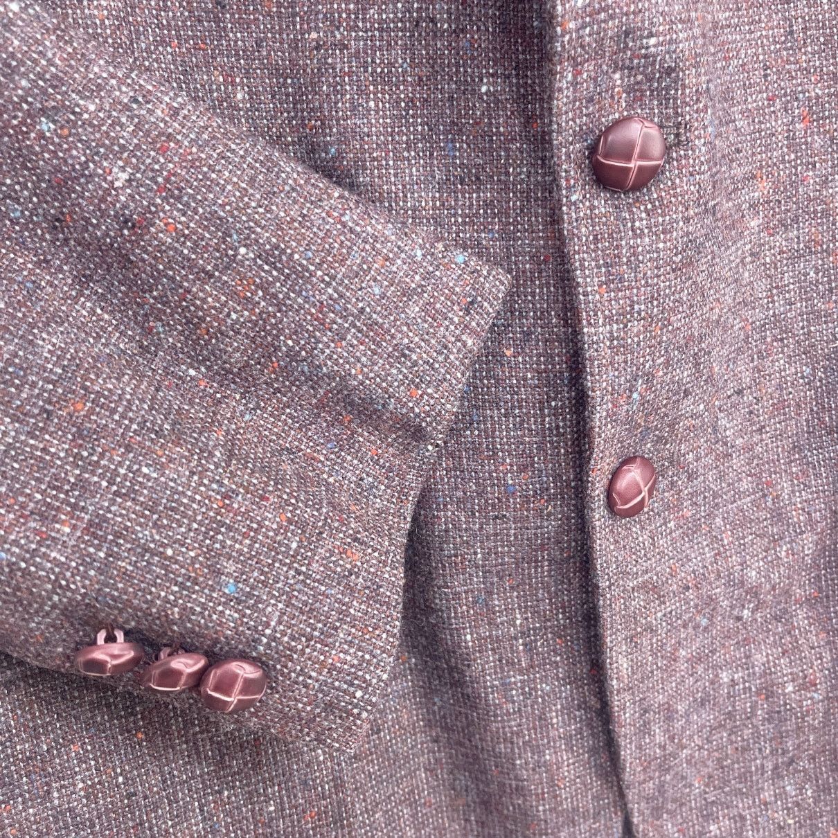 Other Fioravanti Tweed Sport Coat Brown Patch Pocket Mens 40L Size 40L - 3 Thumbnail