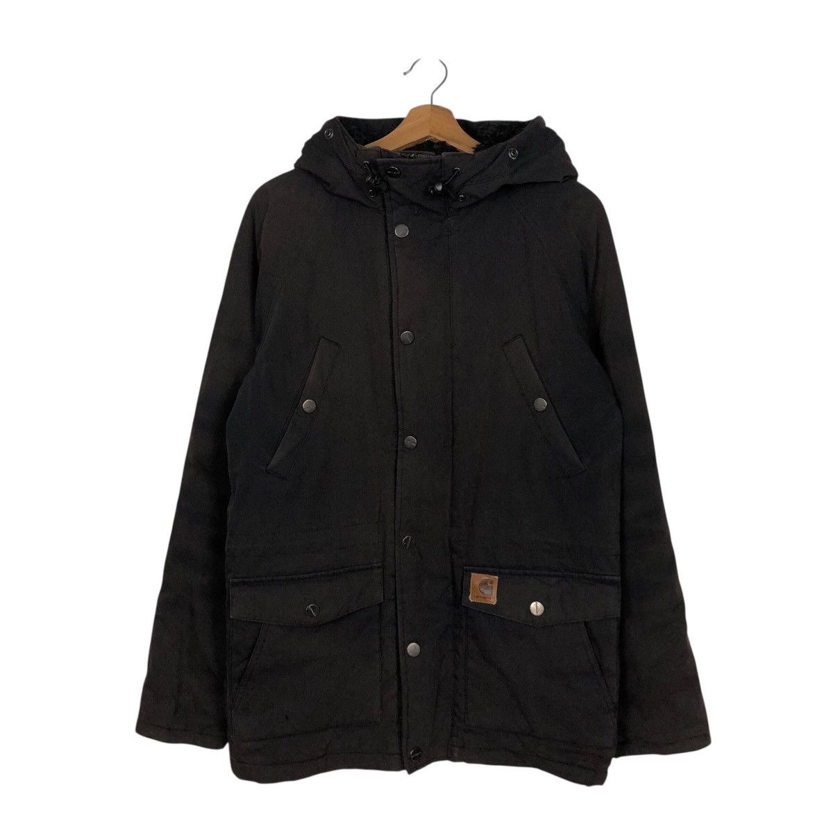 Carhartt Carhartt Hooded Work Jacket Black Canvas Full Zip Size US XS / EU 42 / 0 - 2 Thumbnail