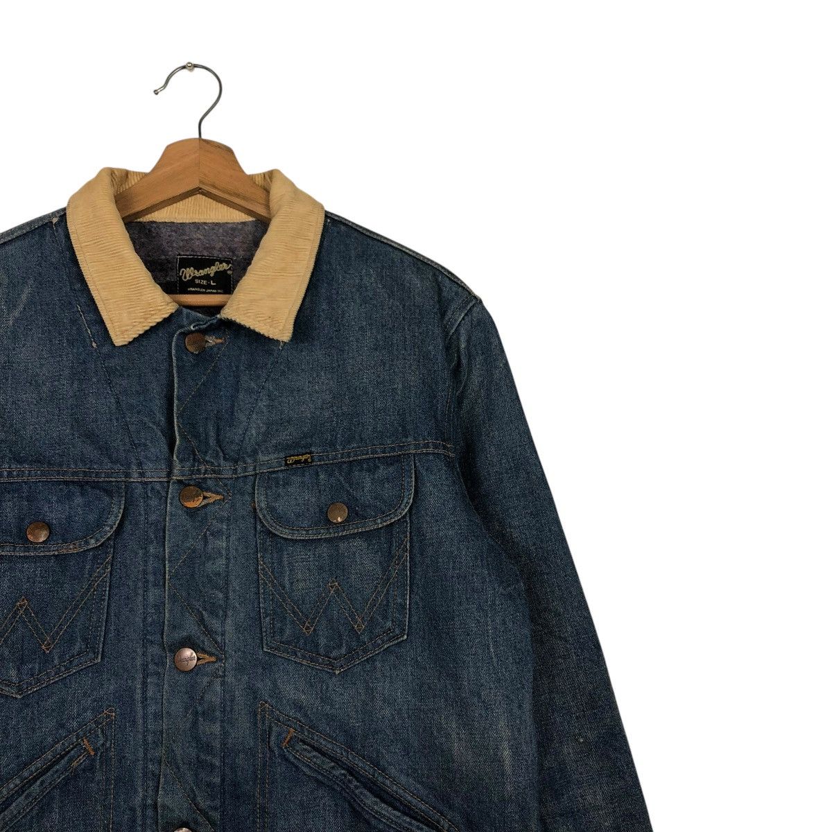 Vintage 🔥VINTAGE TRUCKER DENIM JACKET BLANKET WRANGLER UNION MADE Size US L / EU 52-54 / 3 - 9 Thumbnail