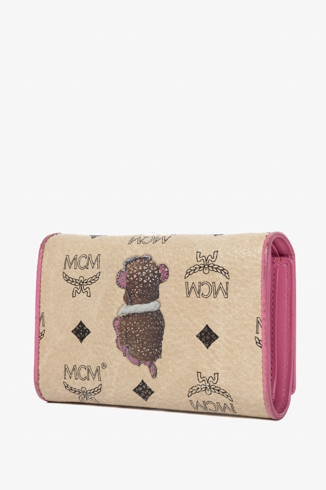 MCM MCM Beige Leather Monogram & Bear-Print Wallet Size ONE SIZE - 3 Thumbnail