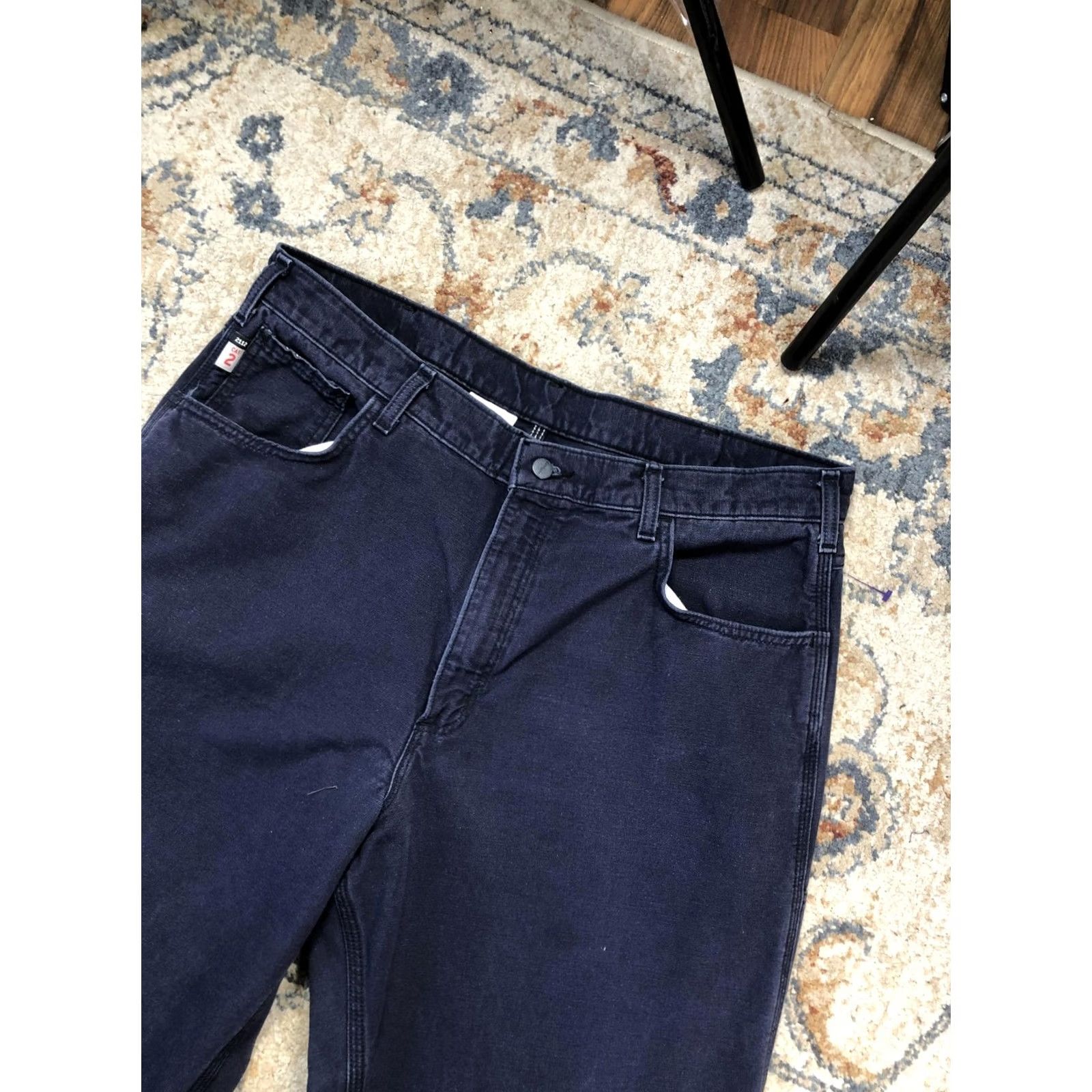 Carhartt Carhartt FR Original Fit Mens 38x32 Blue Denim Carpenter Flame-Resistant Pants blue jeans workwear pants Size US 38 / EU 54 - 5 Thumbnail