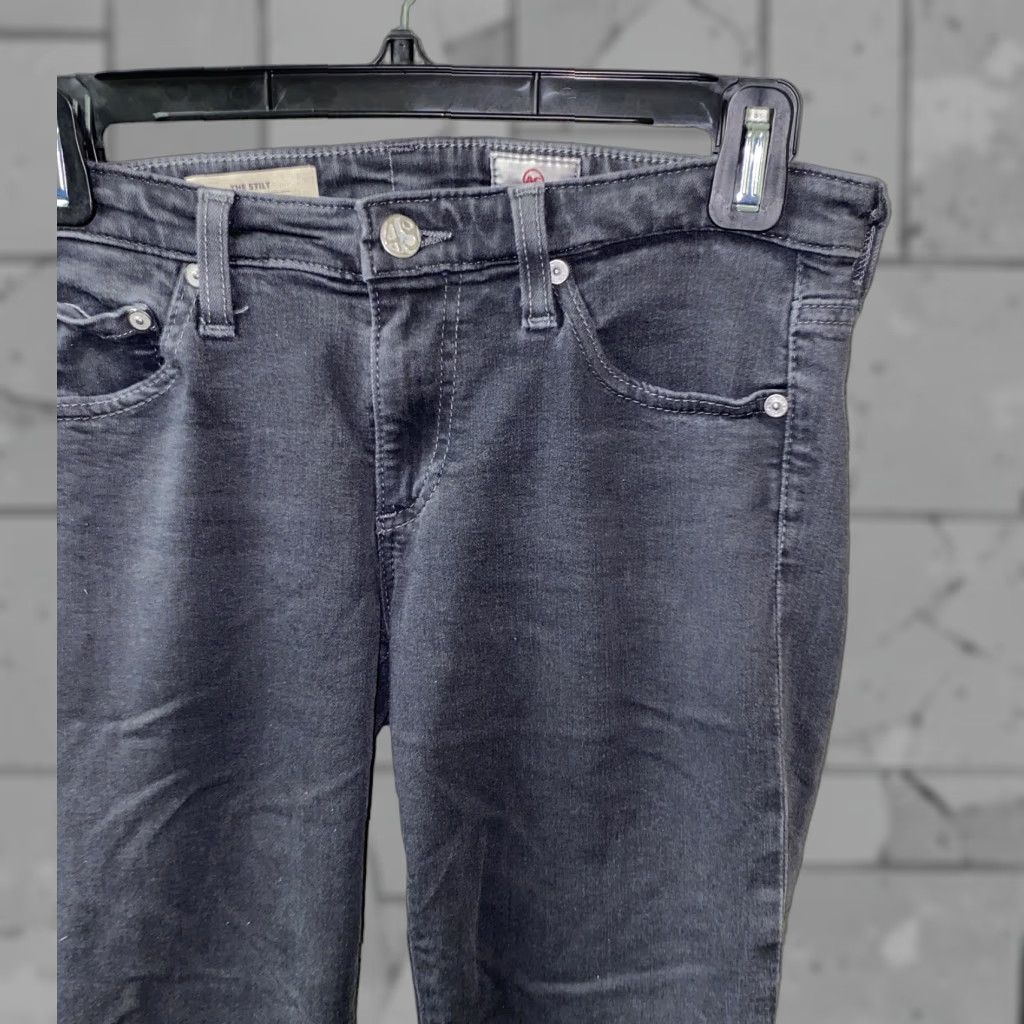 Vintage ADRIANO GOLDSCHMIED THE STILT Cigarette Leg Jeans Womens 26R 26X30 Gray Slim Skinny Jeans X30 Women Size 26" / US 2 / IT 38 - 1 Thumbnail