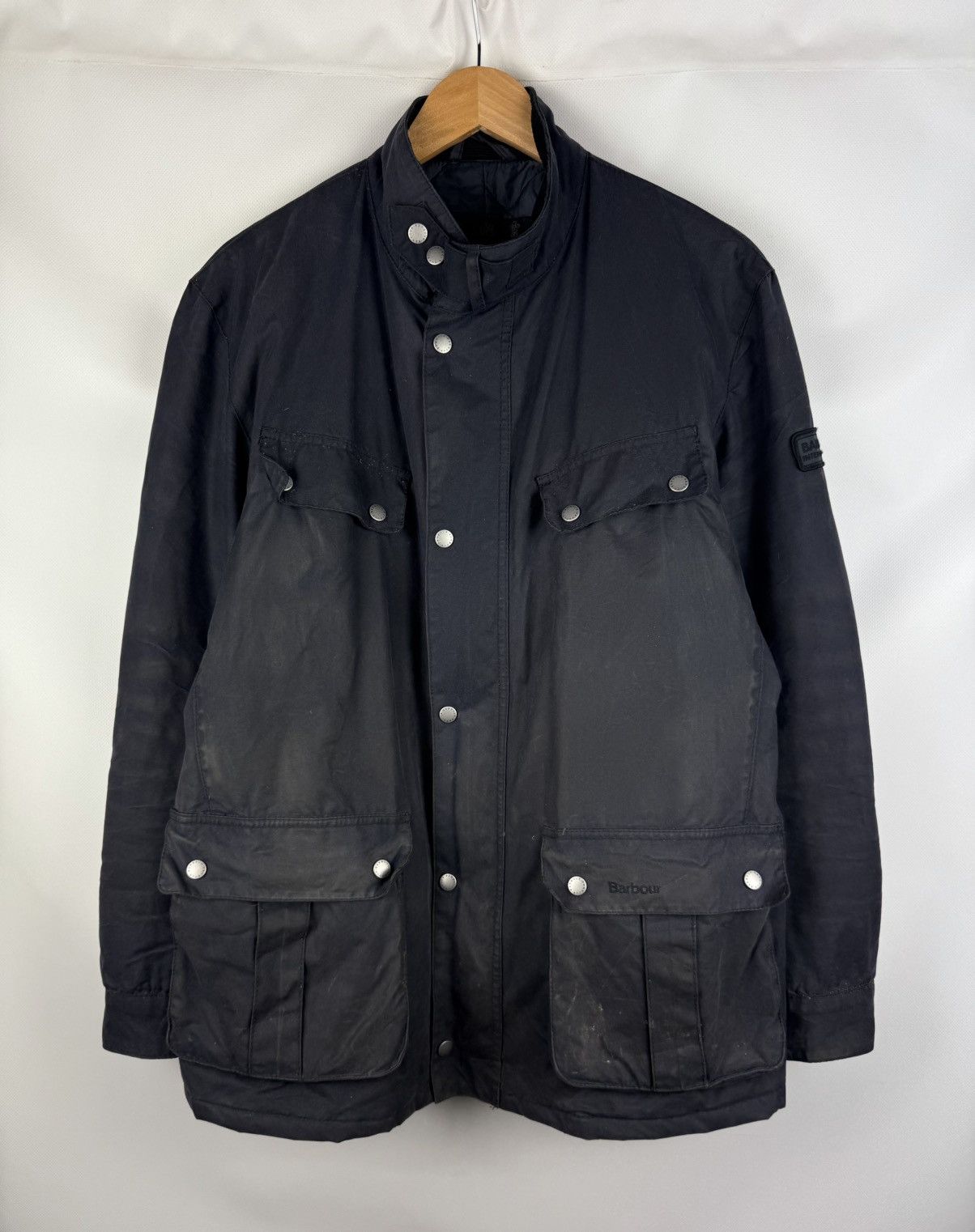 Barbour Barbour International Duke Multipocket Waxed Cotton Jacket Size US XL / EU 56 / 4 - 1 Thumbnail