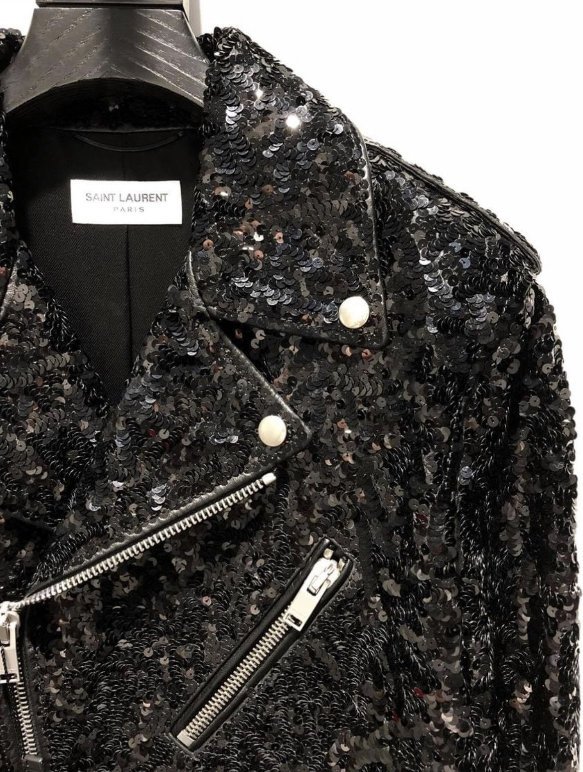 16FW Sequins Covered Leather Jacket sz50